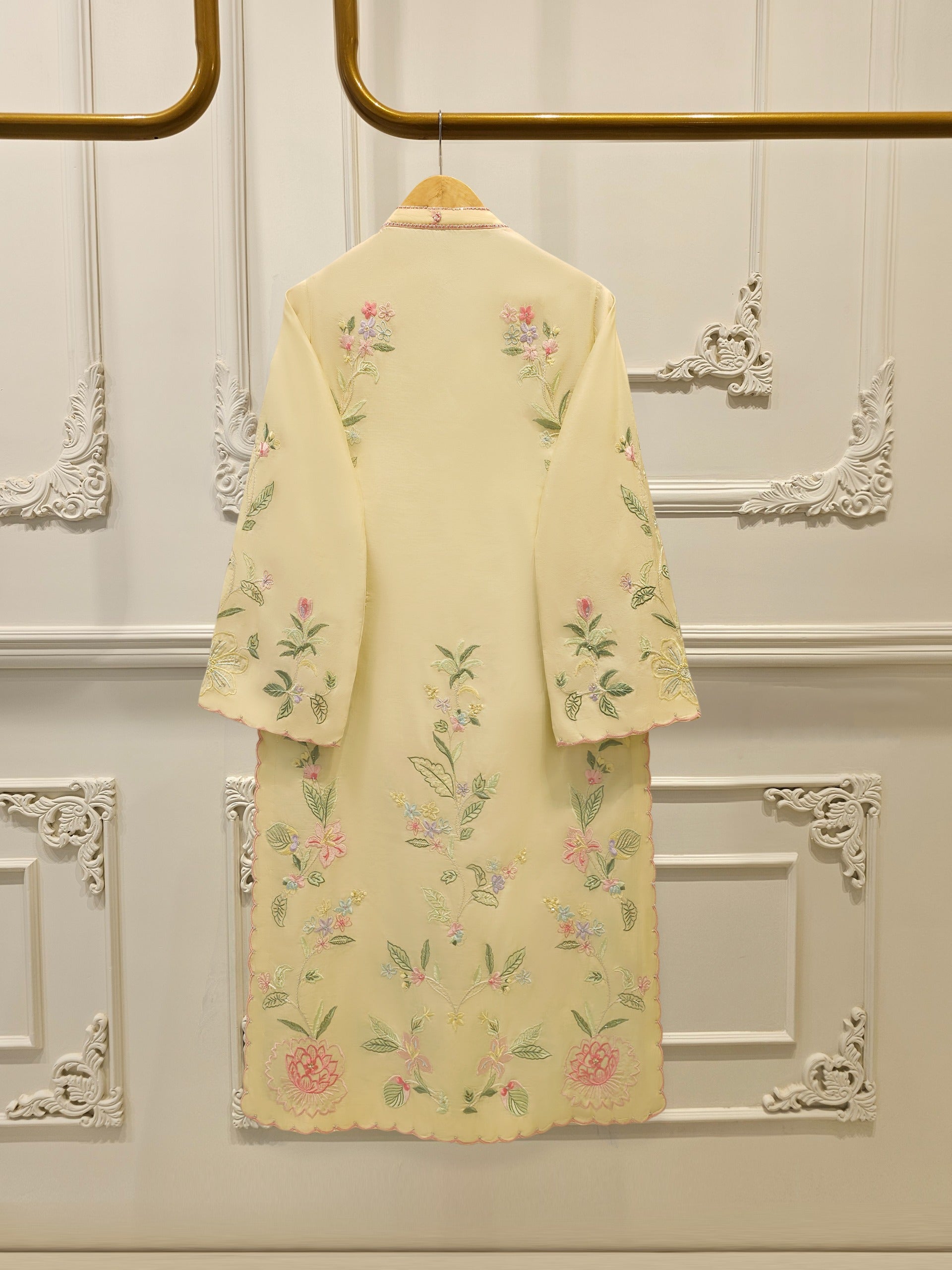 3 Piece- Pure Khaddi Silk Embroidered Suit S112240