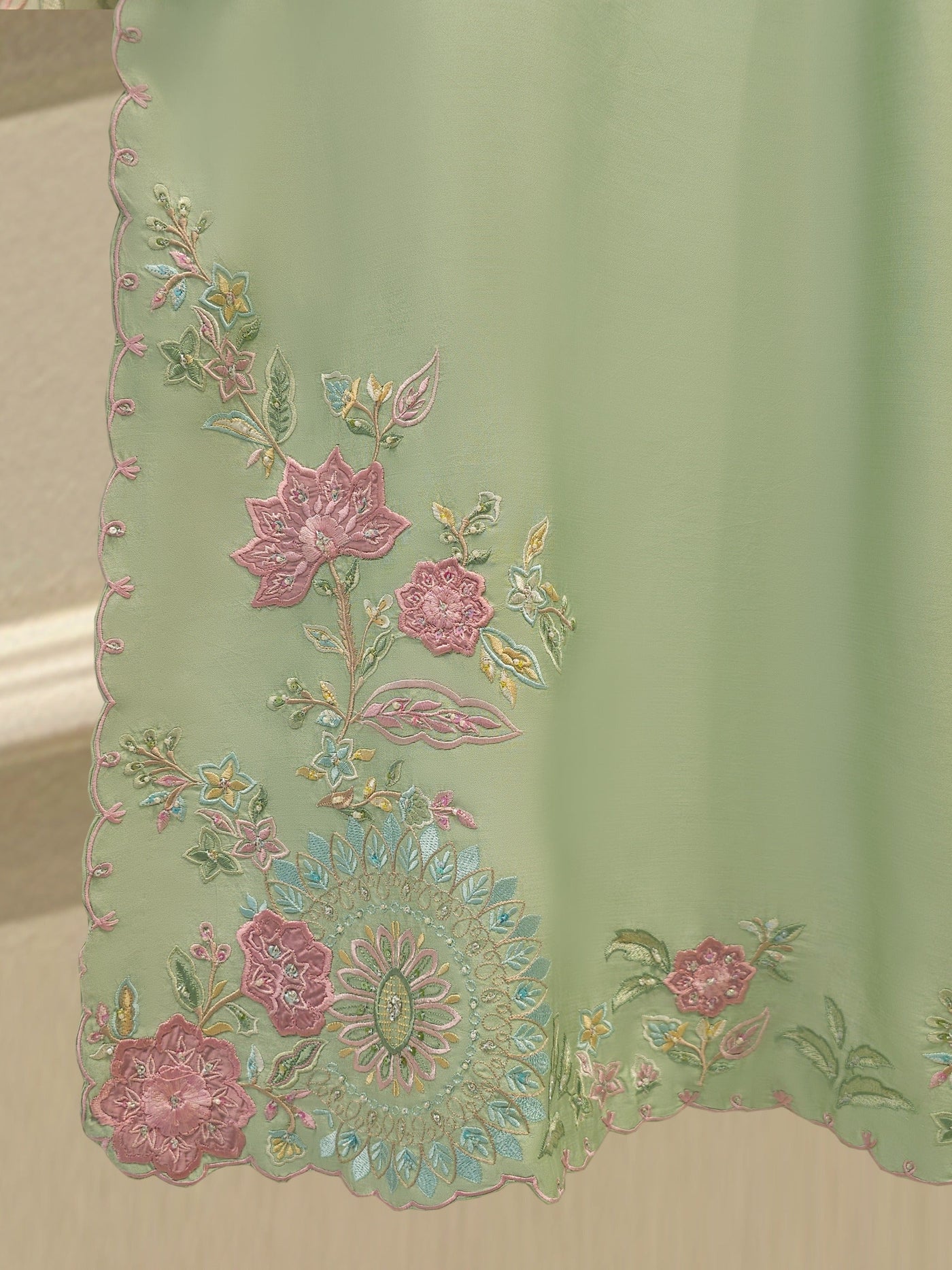 3 Piece- Pure Khadi Silk Embroidered Suit S112245