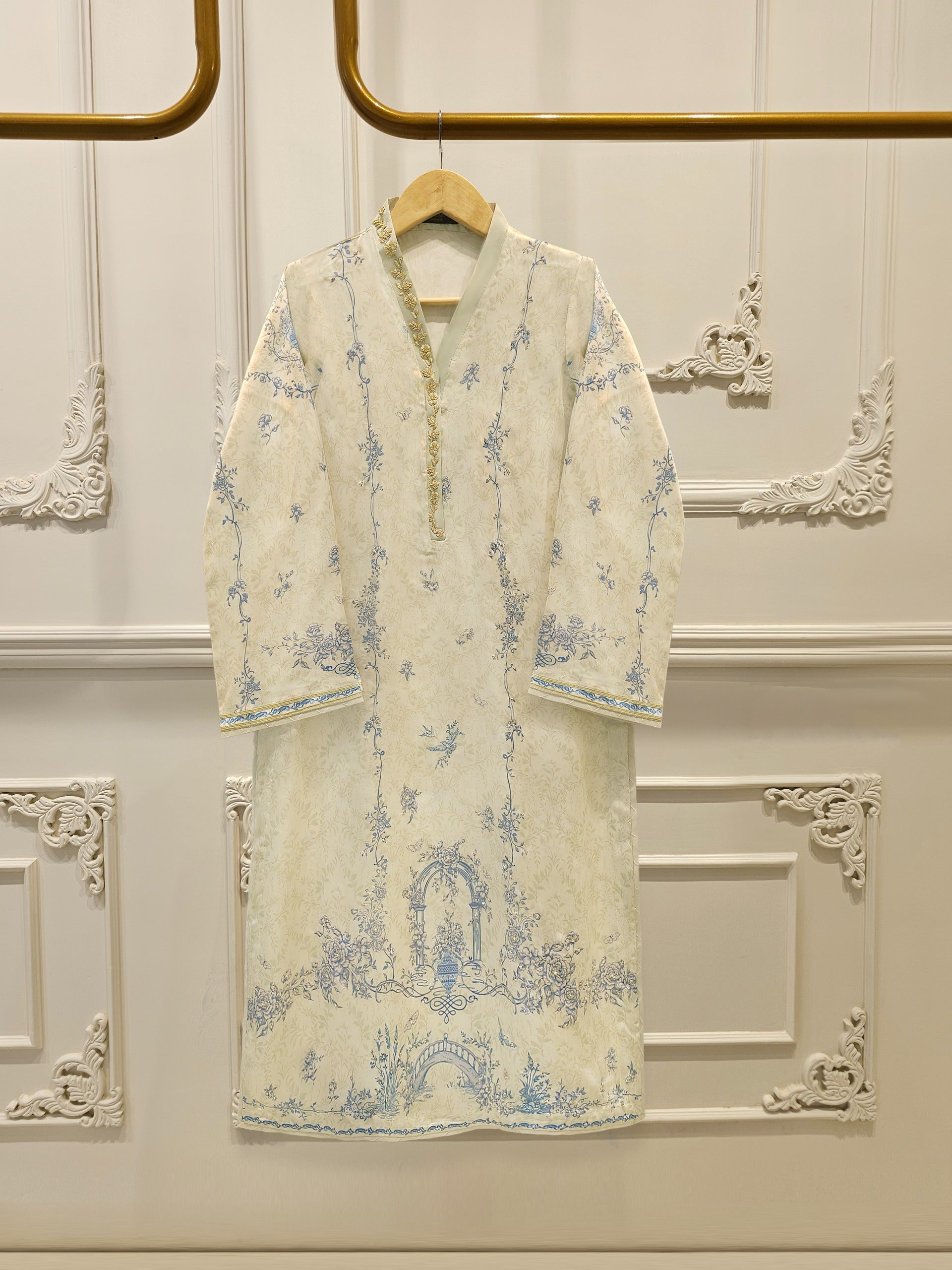 2 Piece - Pure Embroidered Chameuse Silk Suit S112237