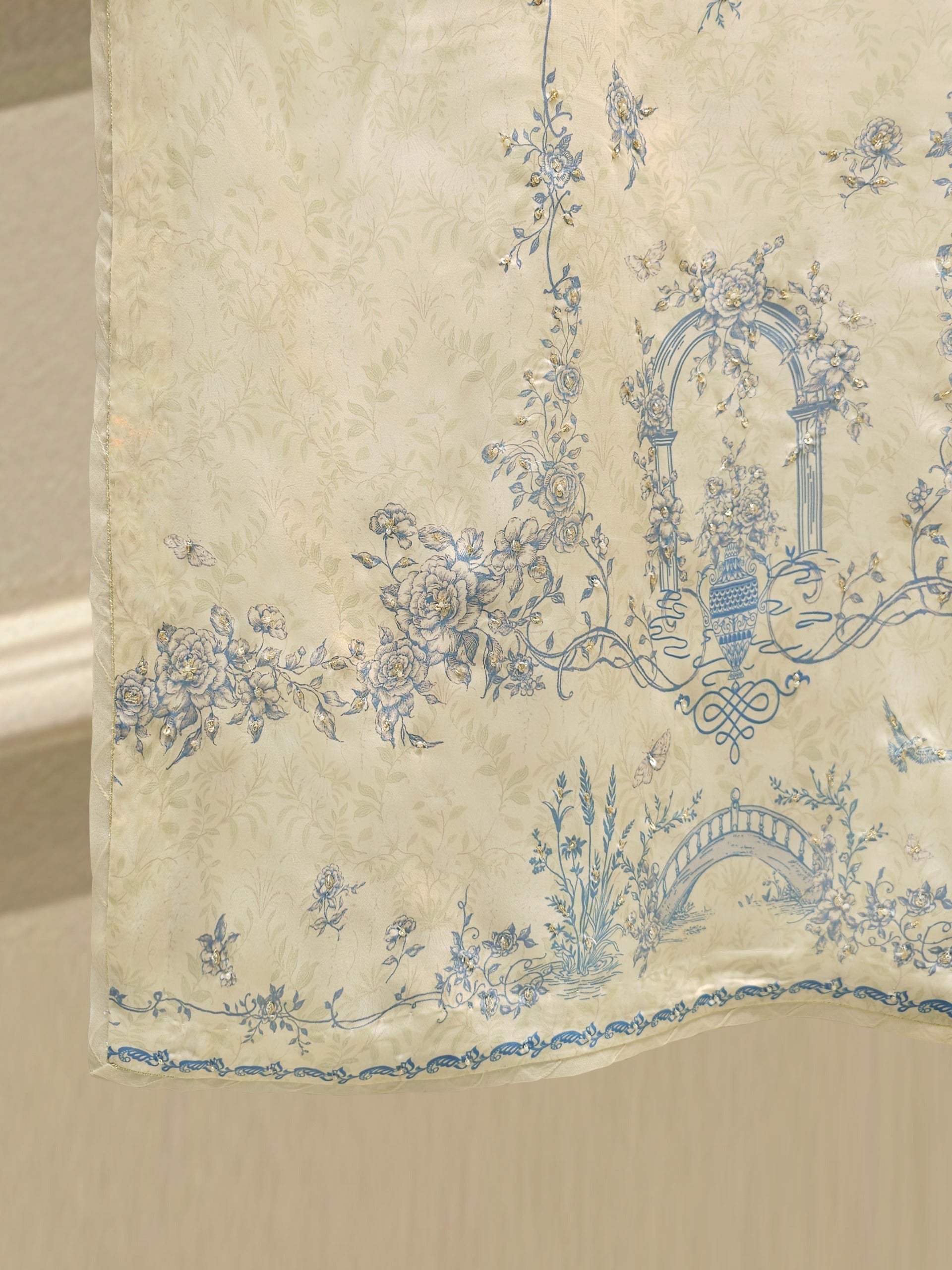 2 Piece - Pure Embroidered Chameuse Silk Suit S112237