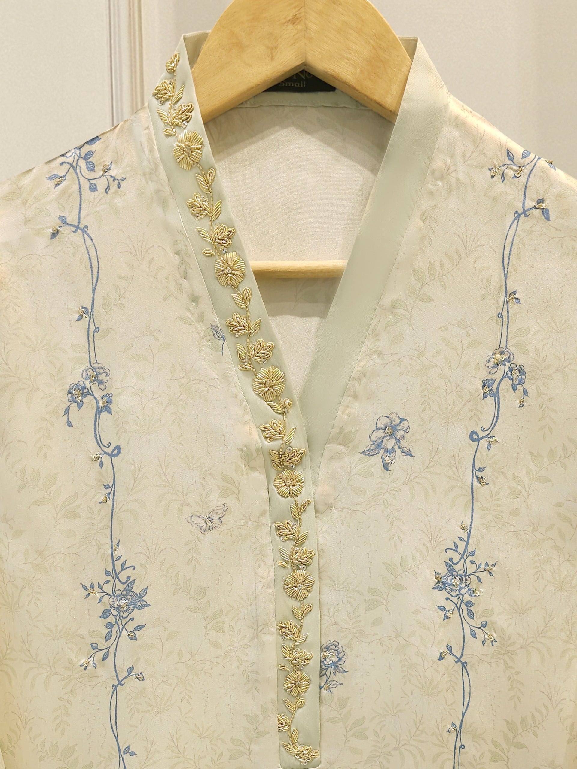 2 Piece - Pure Embroidered Chameuse Silk Suit S112237