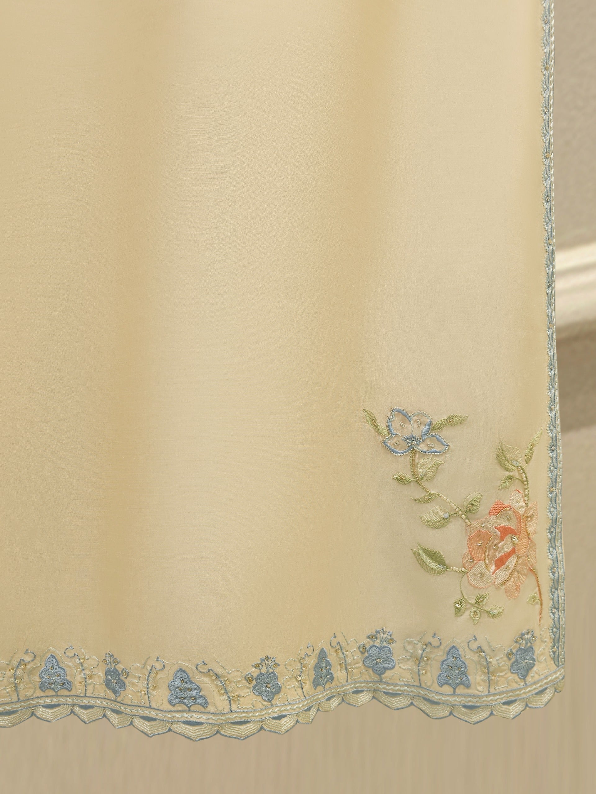 3 Piece- Pure Khadi Silk Embroidered Suit S112229