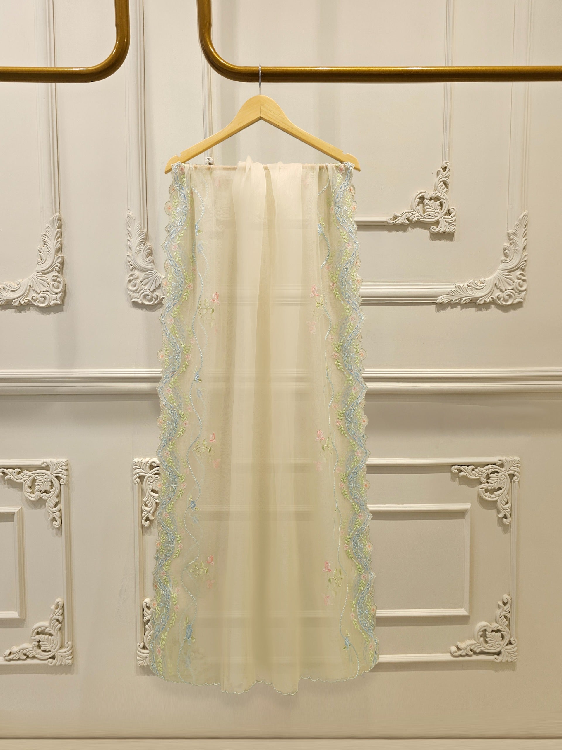 3 Piece- Pure Khadi Silk Embroidered Suit S112229