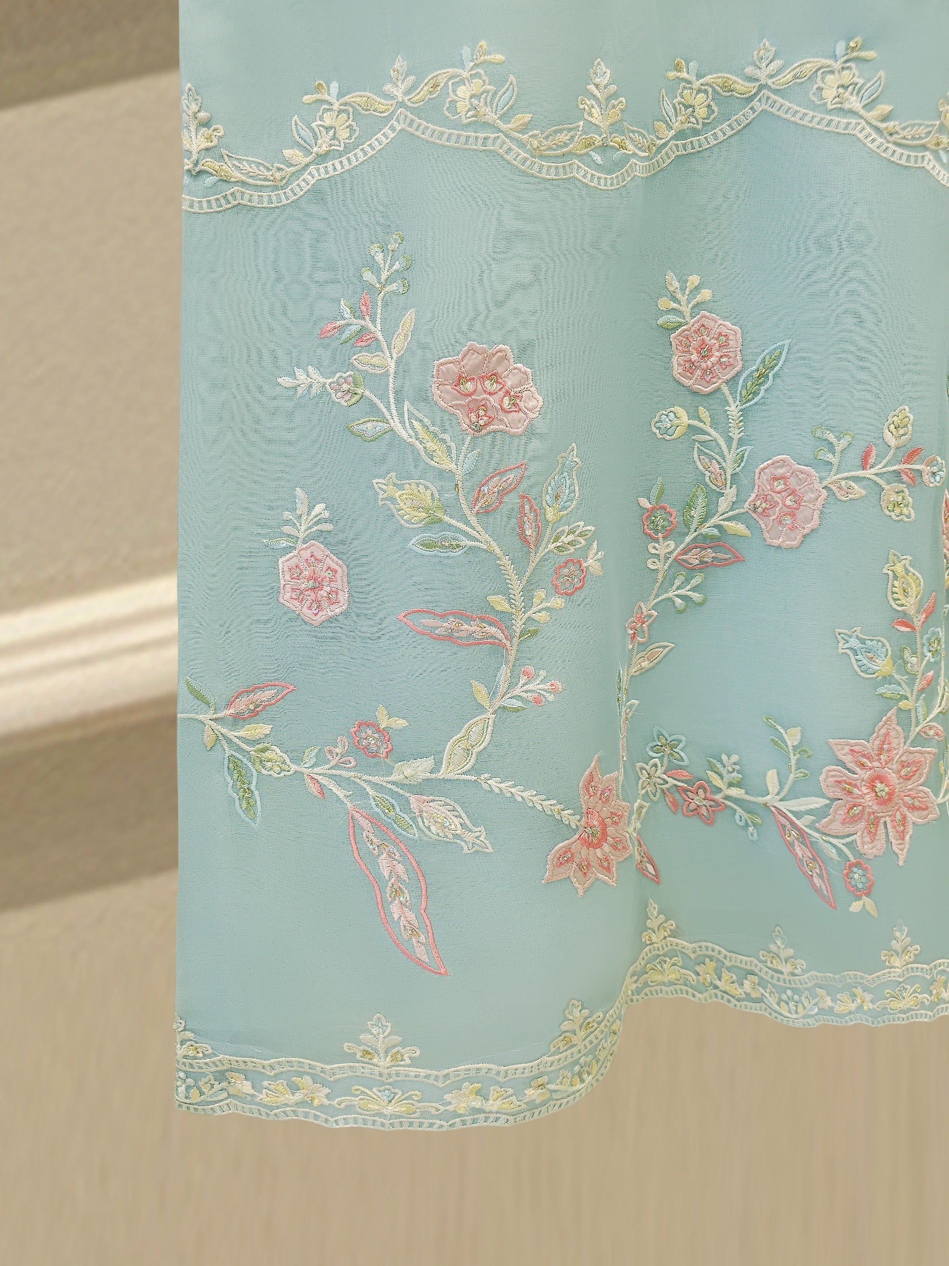 3 Piece - Pure Embroidered Organza Suit s112280