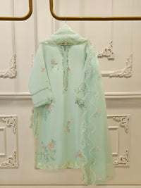 3 Piece- Pure Khaddi Silk Embroidered Suit S112281