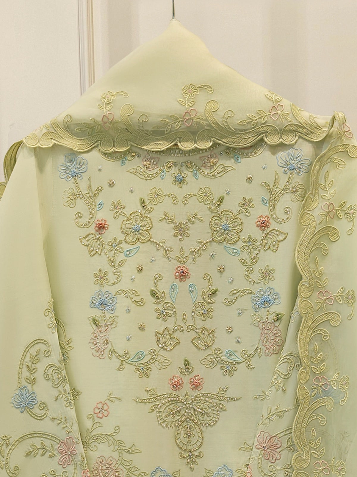 3 Piece- Pure Khaddi Silk Embroidered Suit S112306