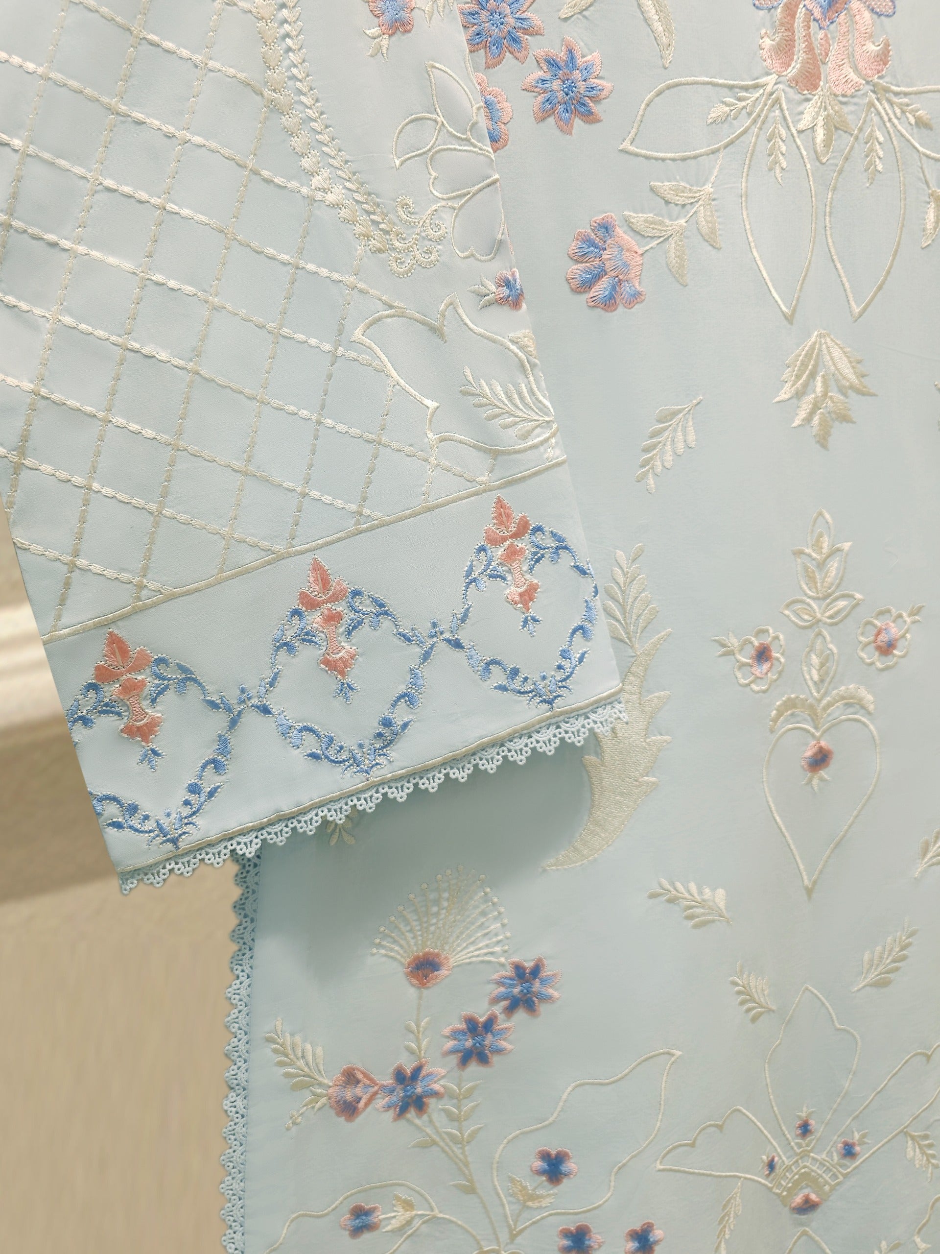 2 Piece - Embroidered Cambric Suit S112341