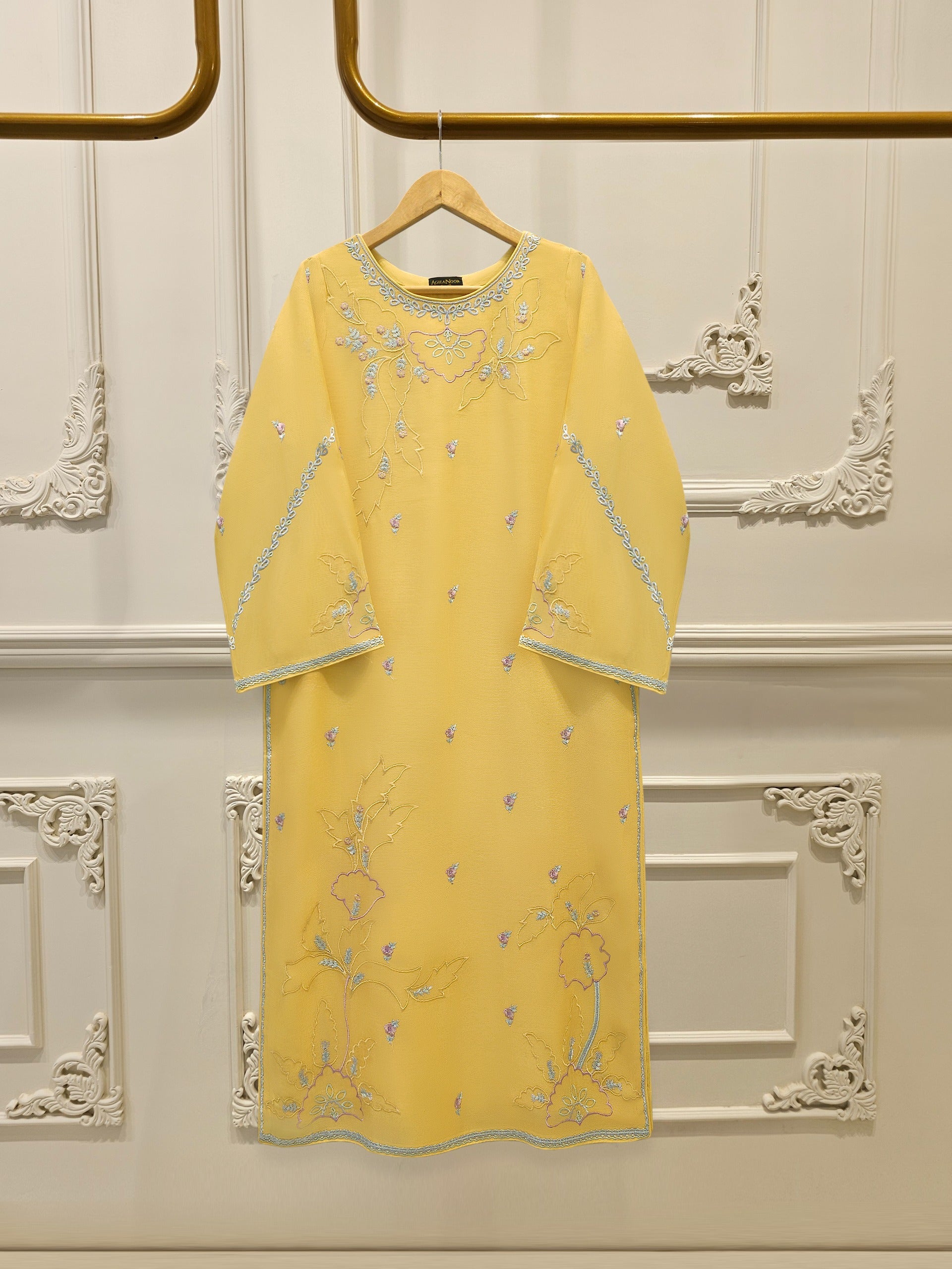 2 Piece - Pure Embroidered Cotton Net Suit S112352