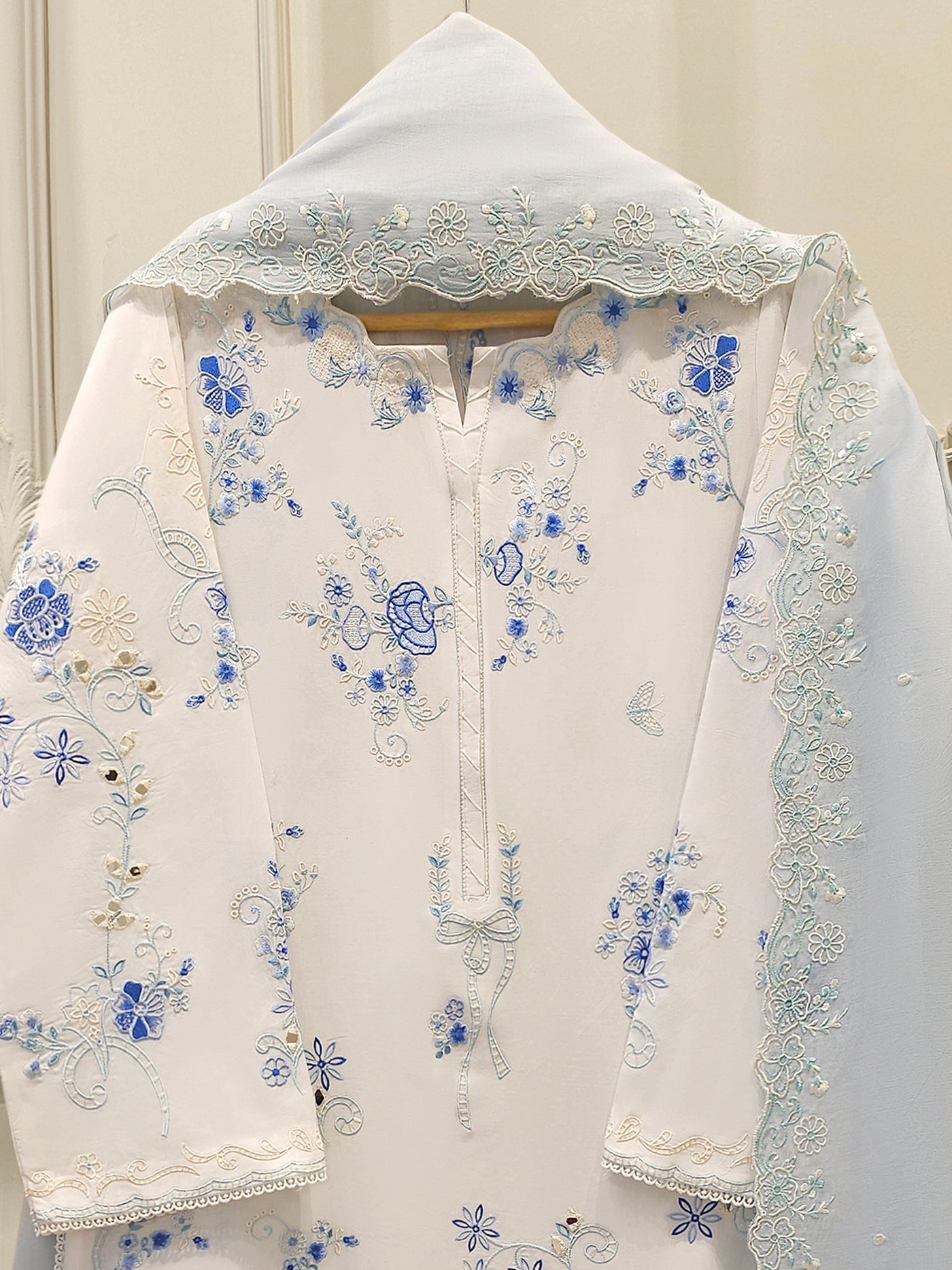 3 Piece - Embroidered Cambric Suit S112376