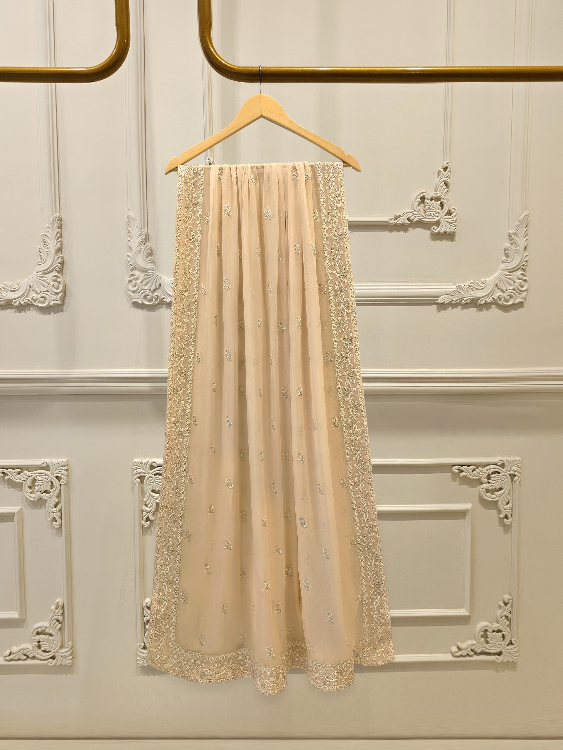 3 Piece - Pure Embroidered Cotton Net Suit S112383