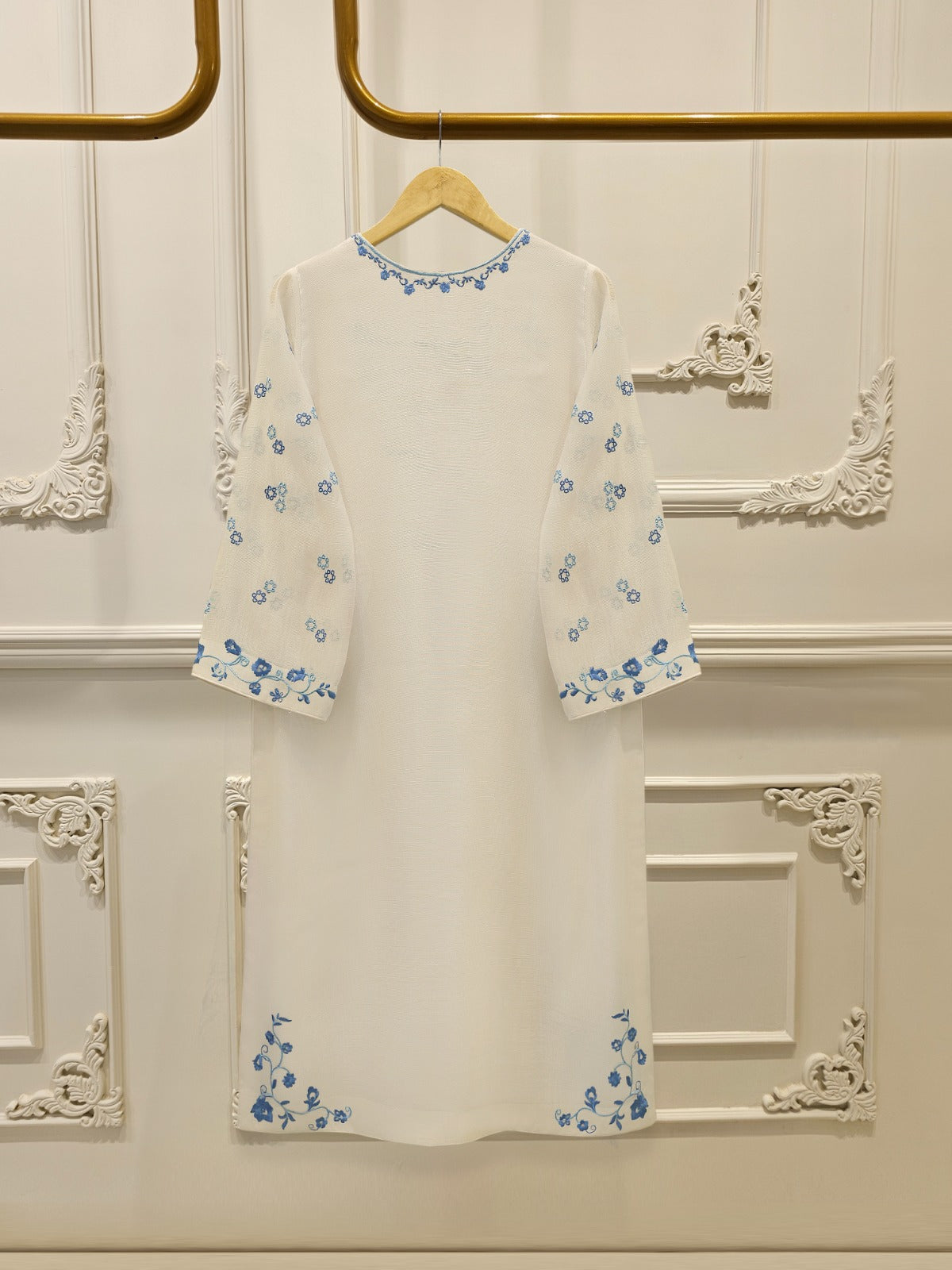 3 Piece - Pure Embroidered Cotton Net Suit S112397