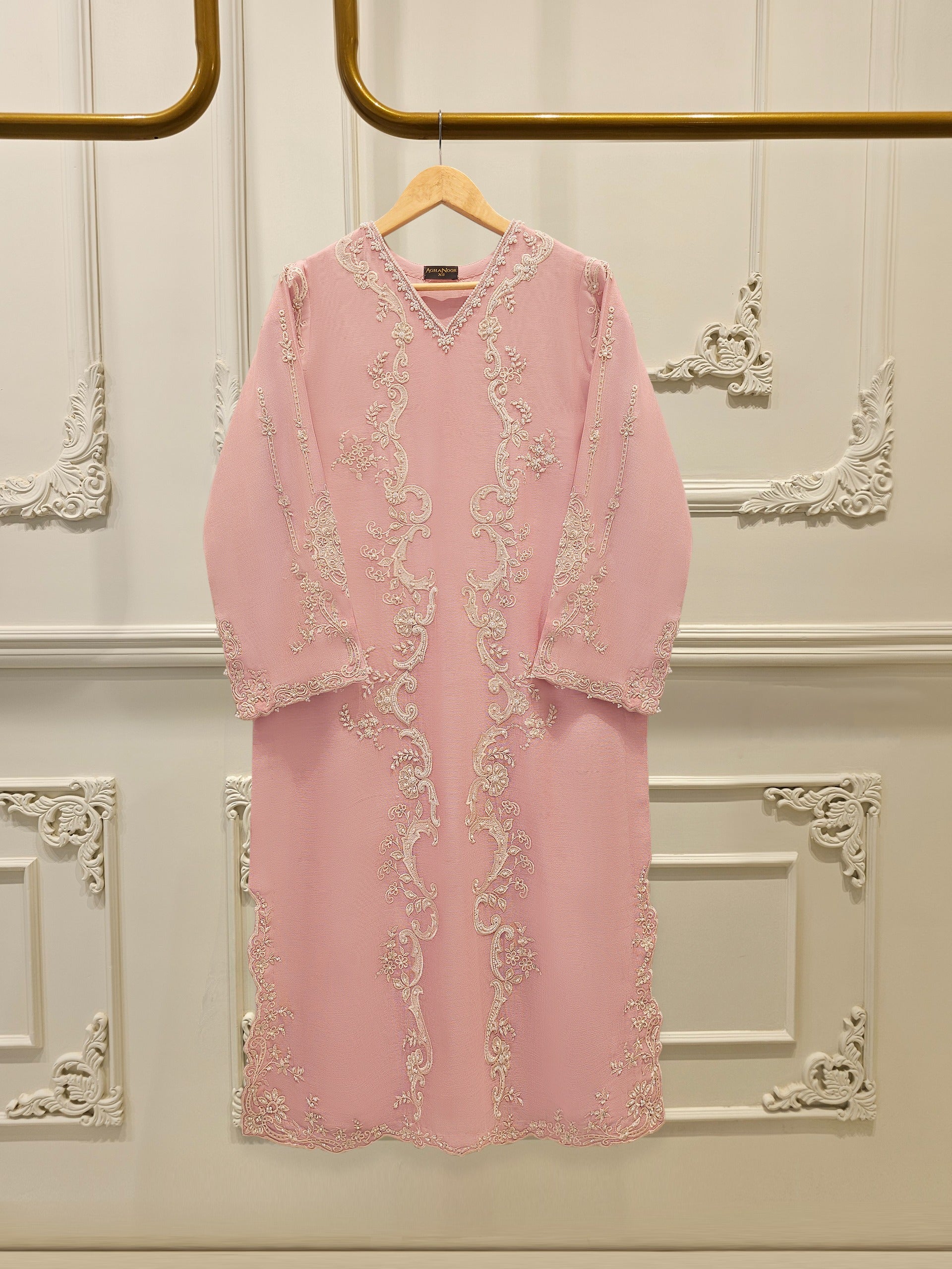 2 Piece - Pure Embroidered Cotton Net Suit S112405