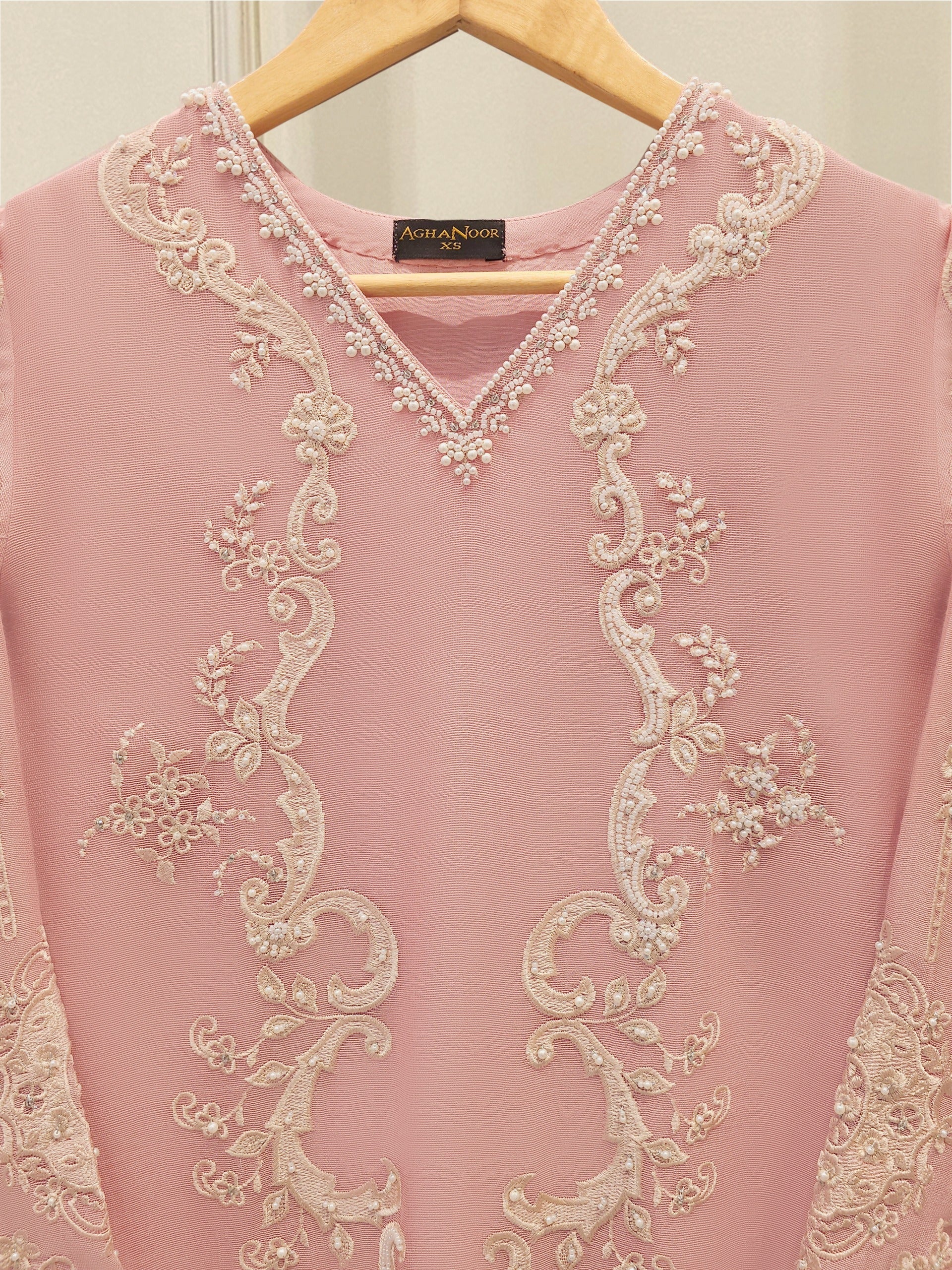 2 Piece - Pure Embroidered Cotton Net Suit S112405