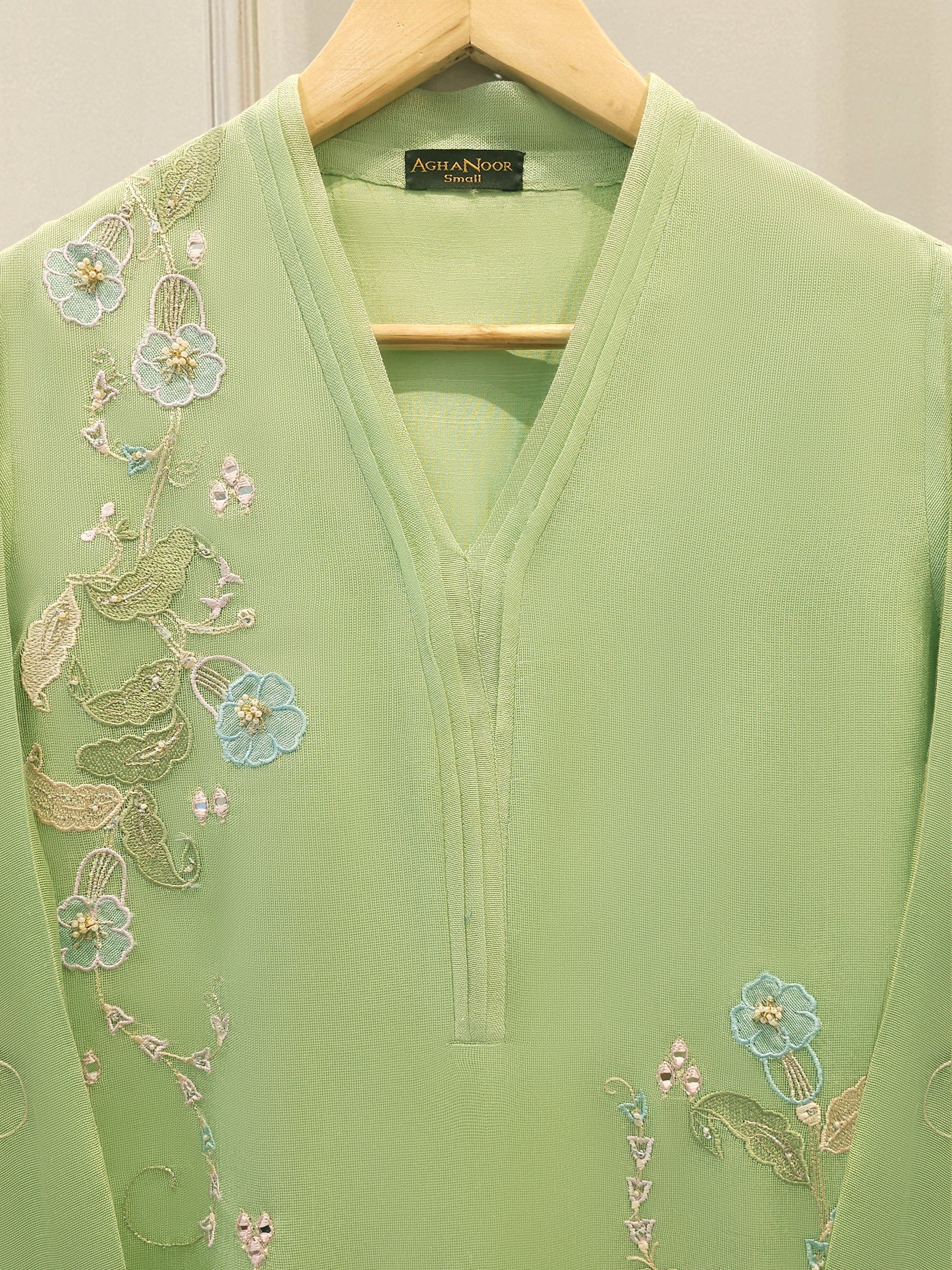 2 Piece - Pure Embroidered Cotton Net Suit S112420