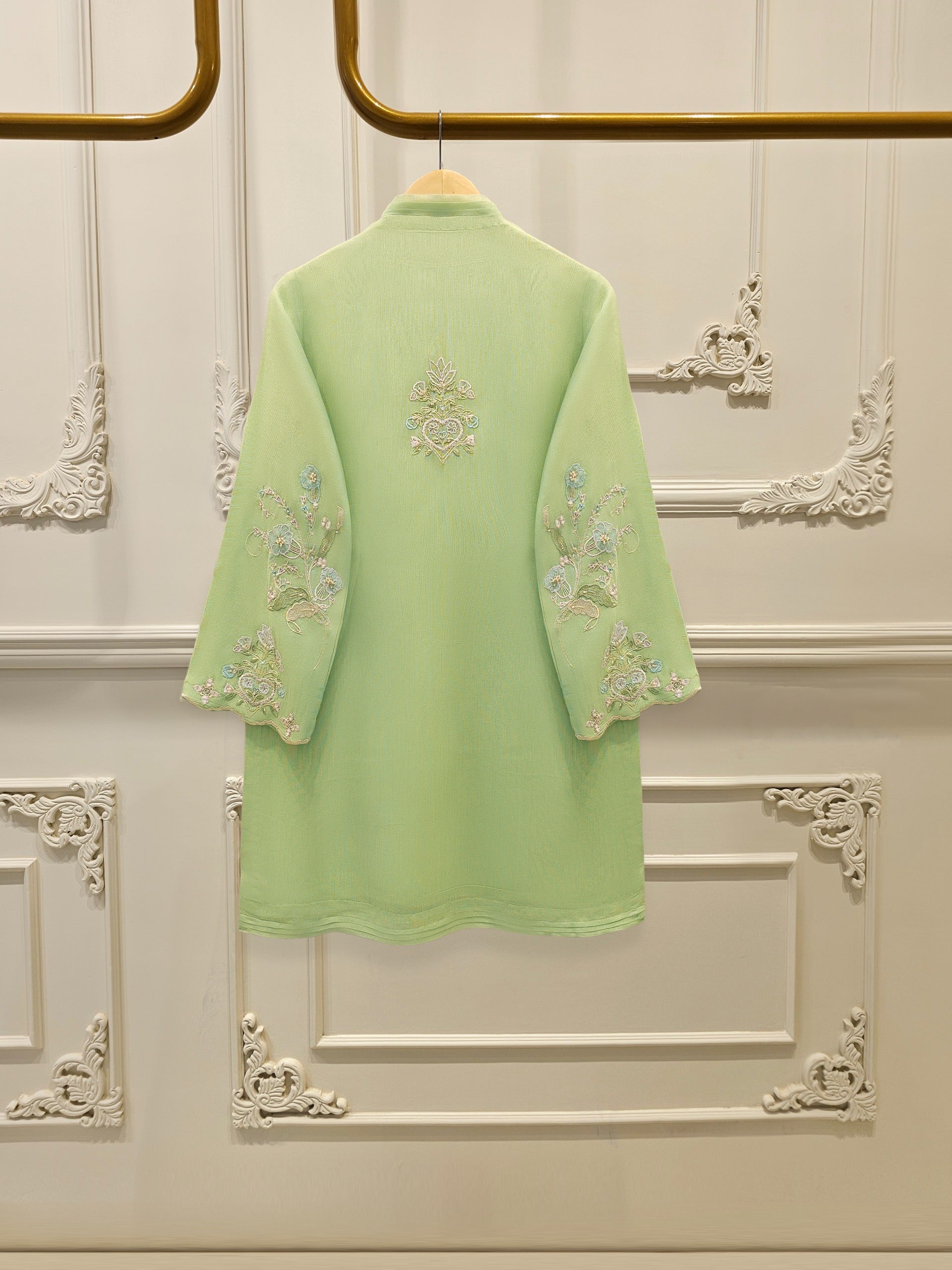 2 Piece - Pure Embroidered Cotton Net Suit S112420
