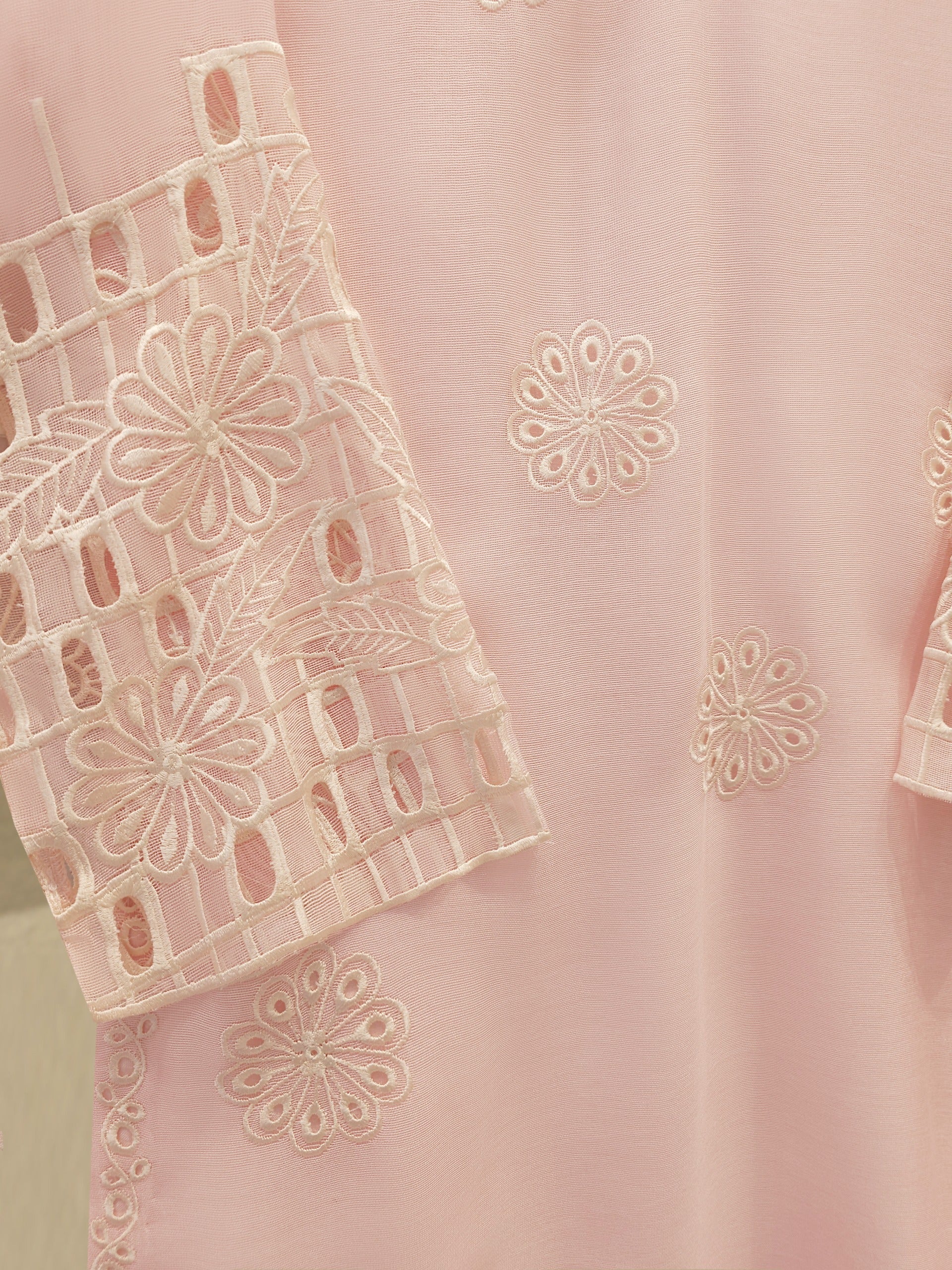 3 Piece - Pure Embroidered Cotton Net Suit S112426