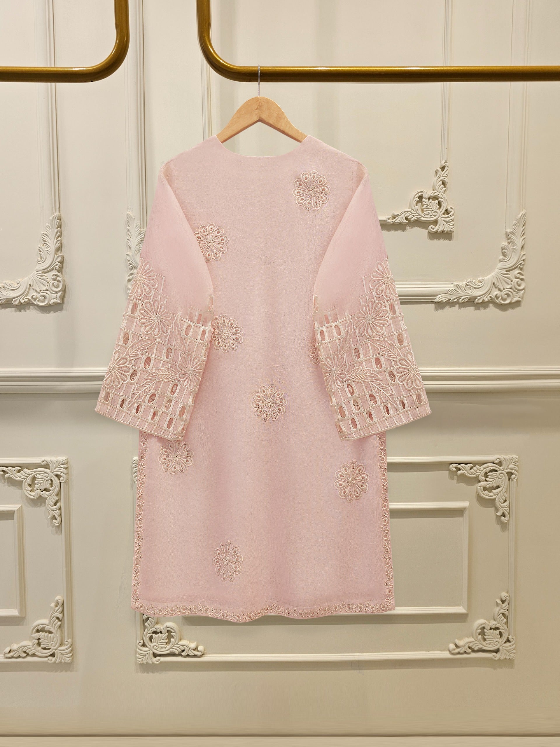 3 Piece - Pure Embroidered Cotton Net Suit S112426