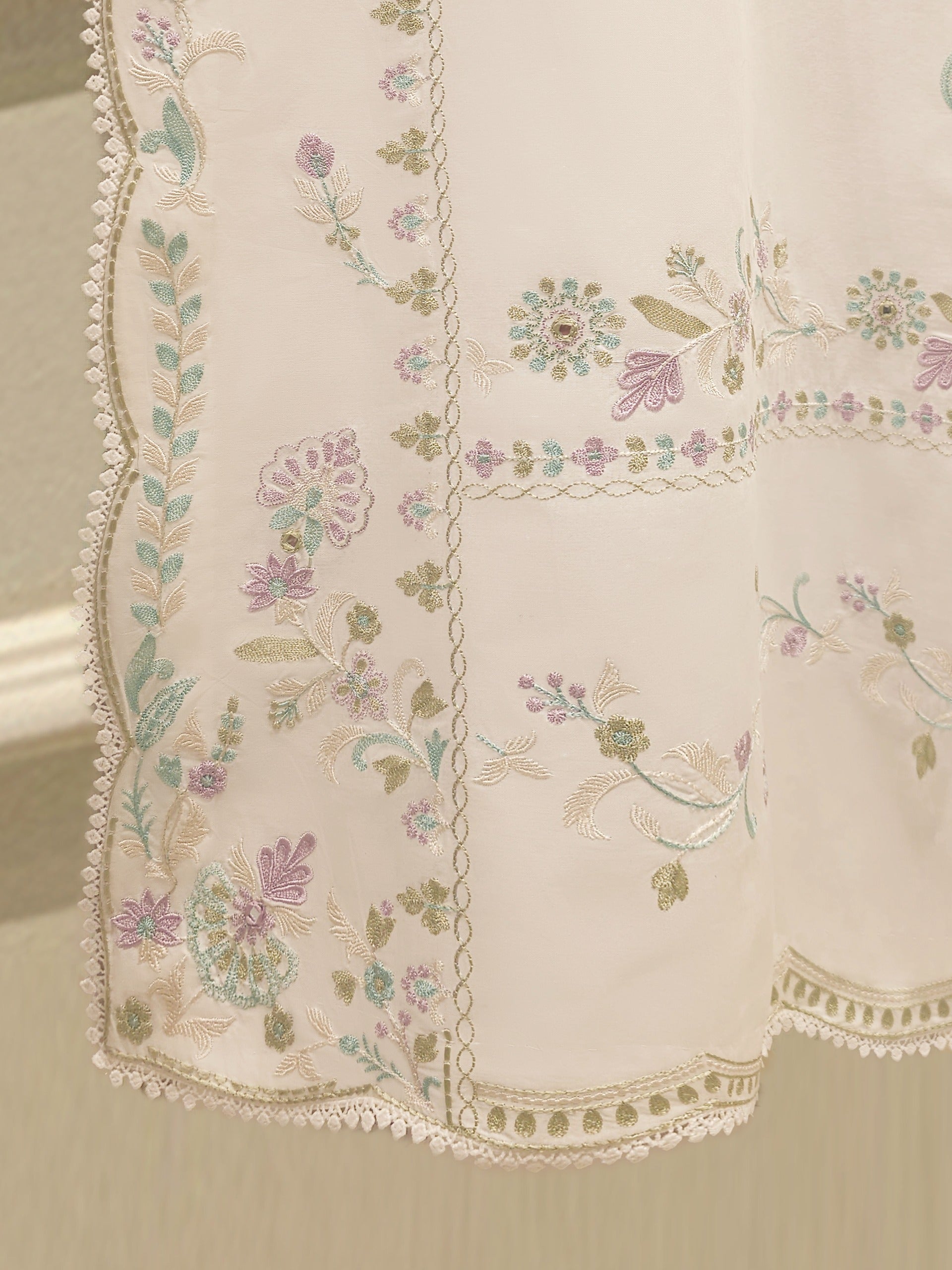 2 Piece - Embroidered Cambric Suit S112484