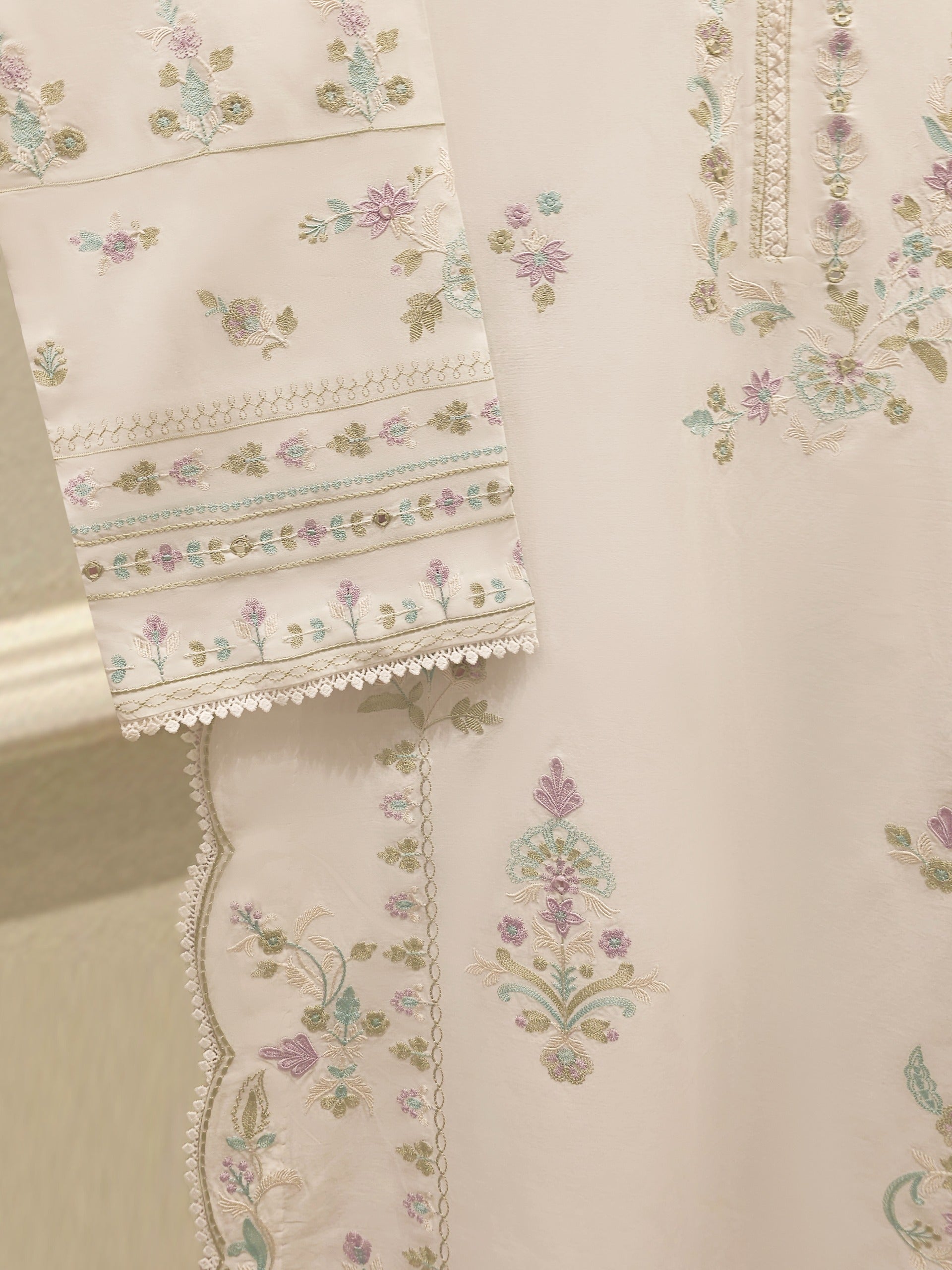 2 Piece - Embroidered Cambric Suit S112484