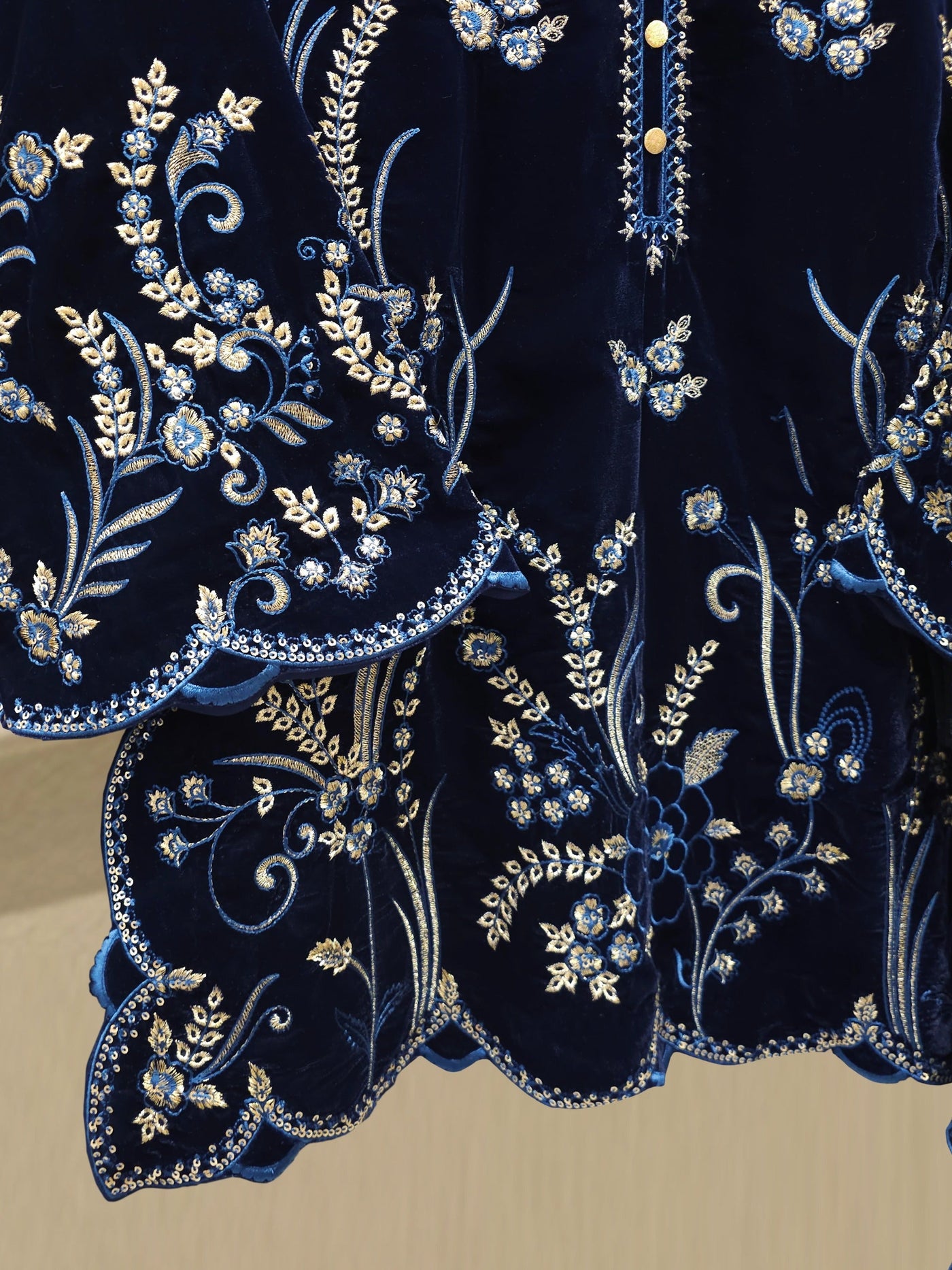 3 Piece - Embroidered Velvet Suit S112732