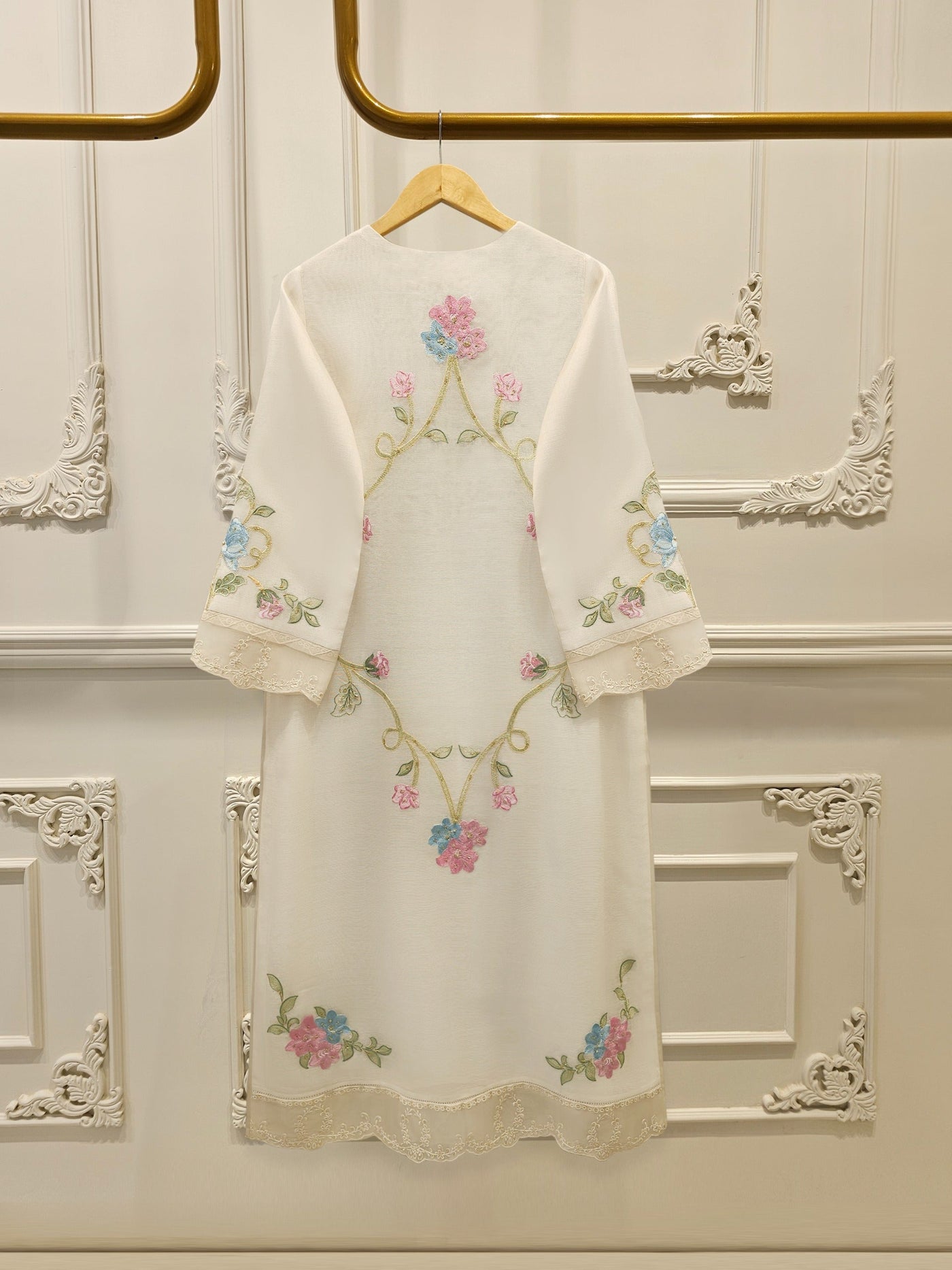 3 Piece - Pure Embroidered Cotton Net Suit S112489