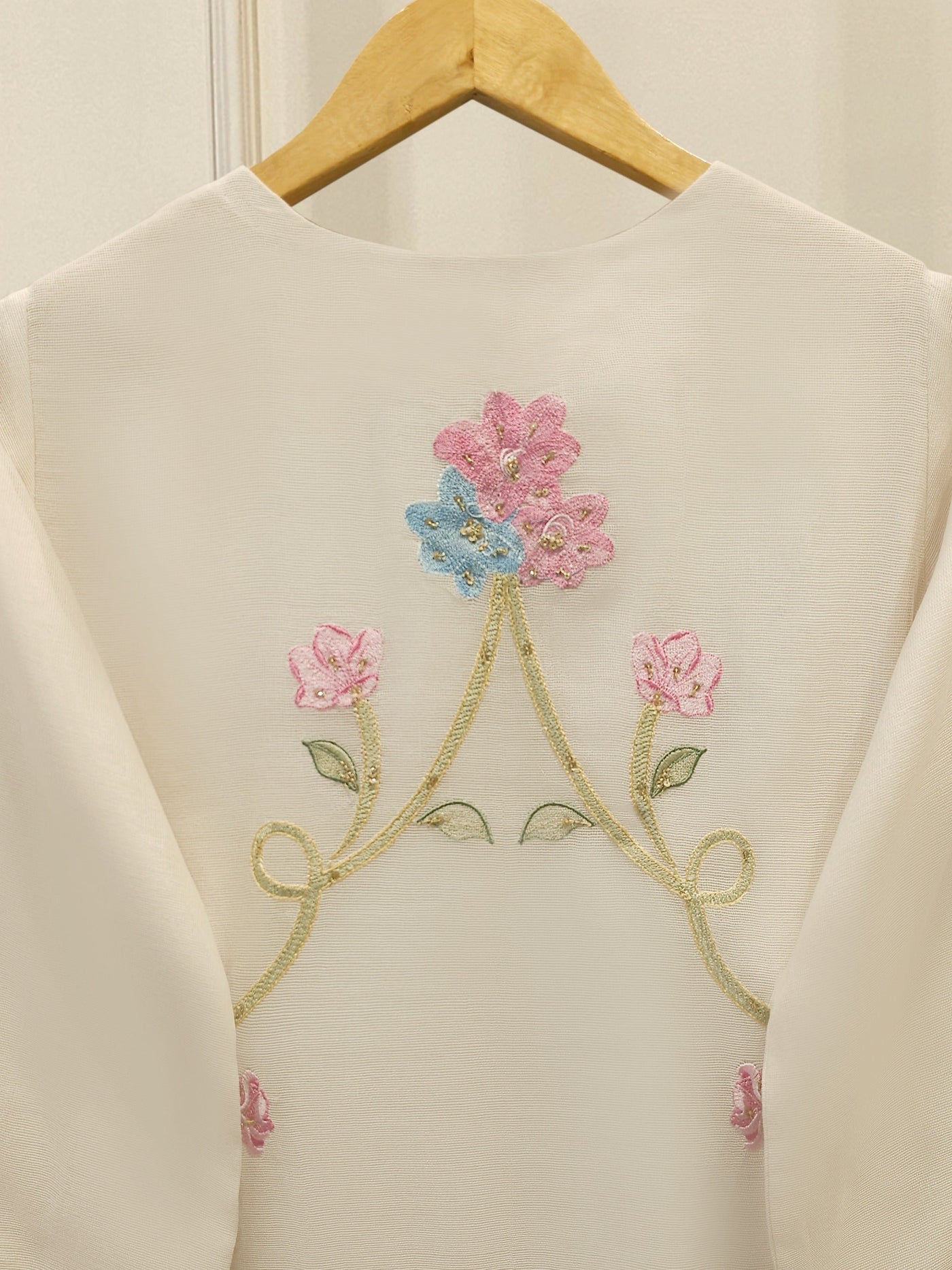 3 Piece - Pure Embroidered Cotton Net Suit S112489