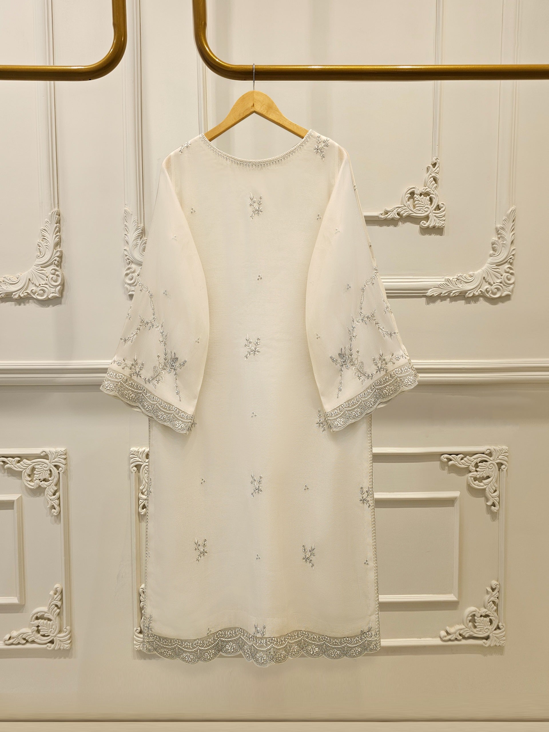 3 Piece - Pure Embroidered Cotton Net Suit S112510