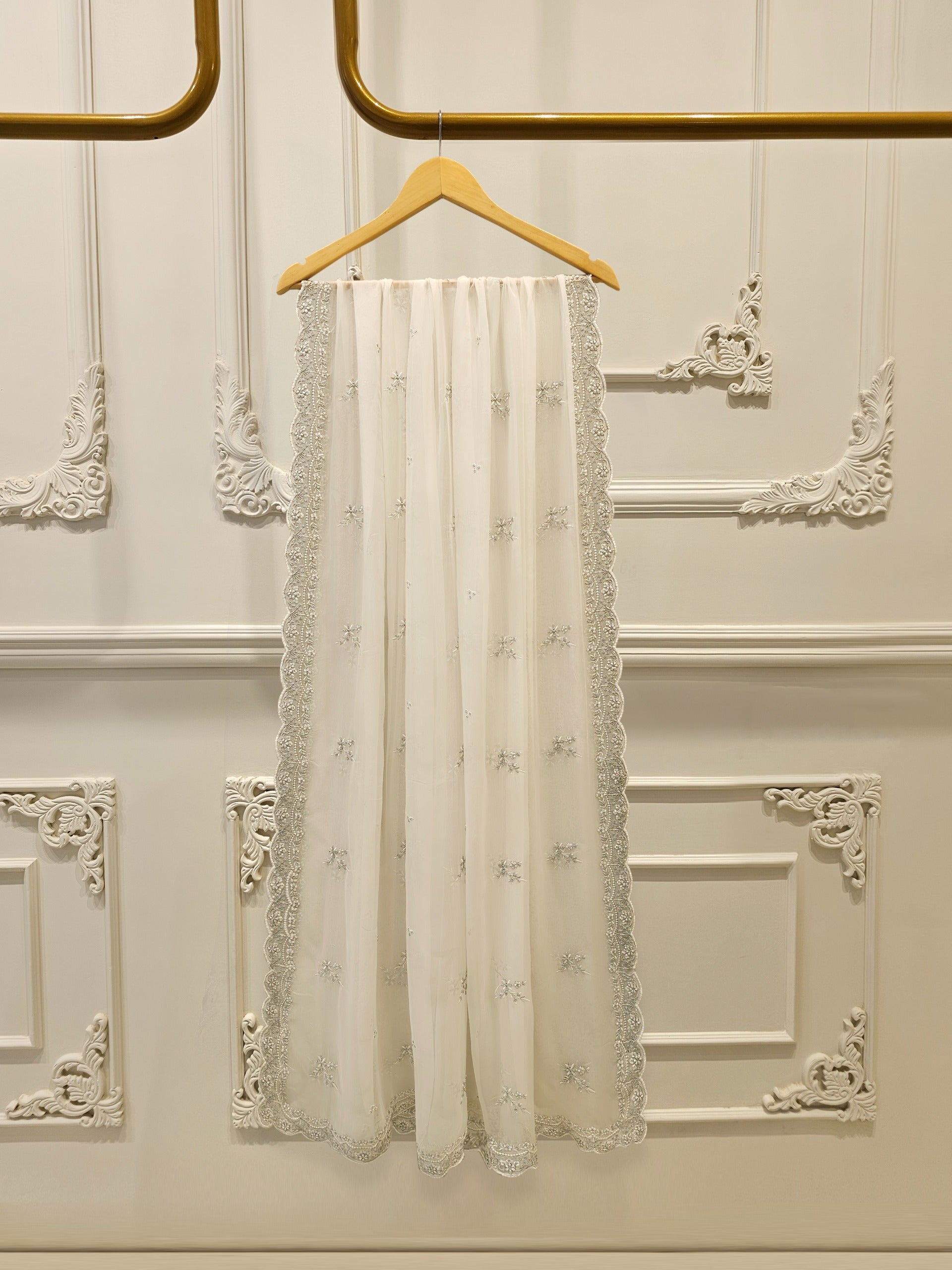 3 Piece - Pure Embroidered Cotton Net Suit S112510