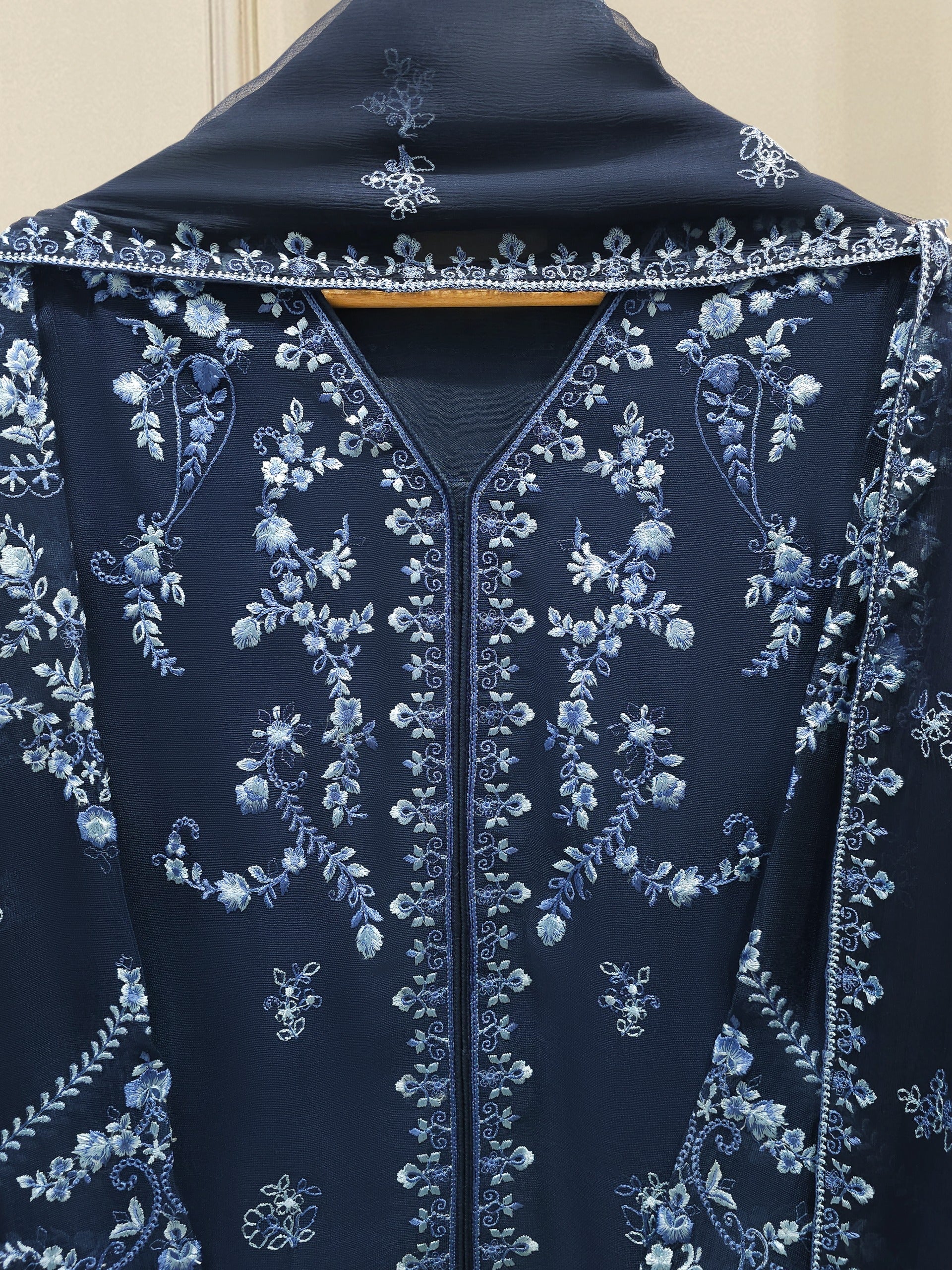 3 Piece - Pure Embroidered Cotton Net Suit S112514