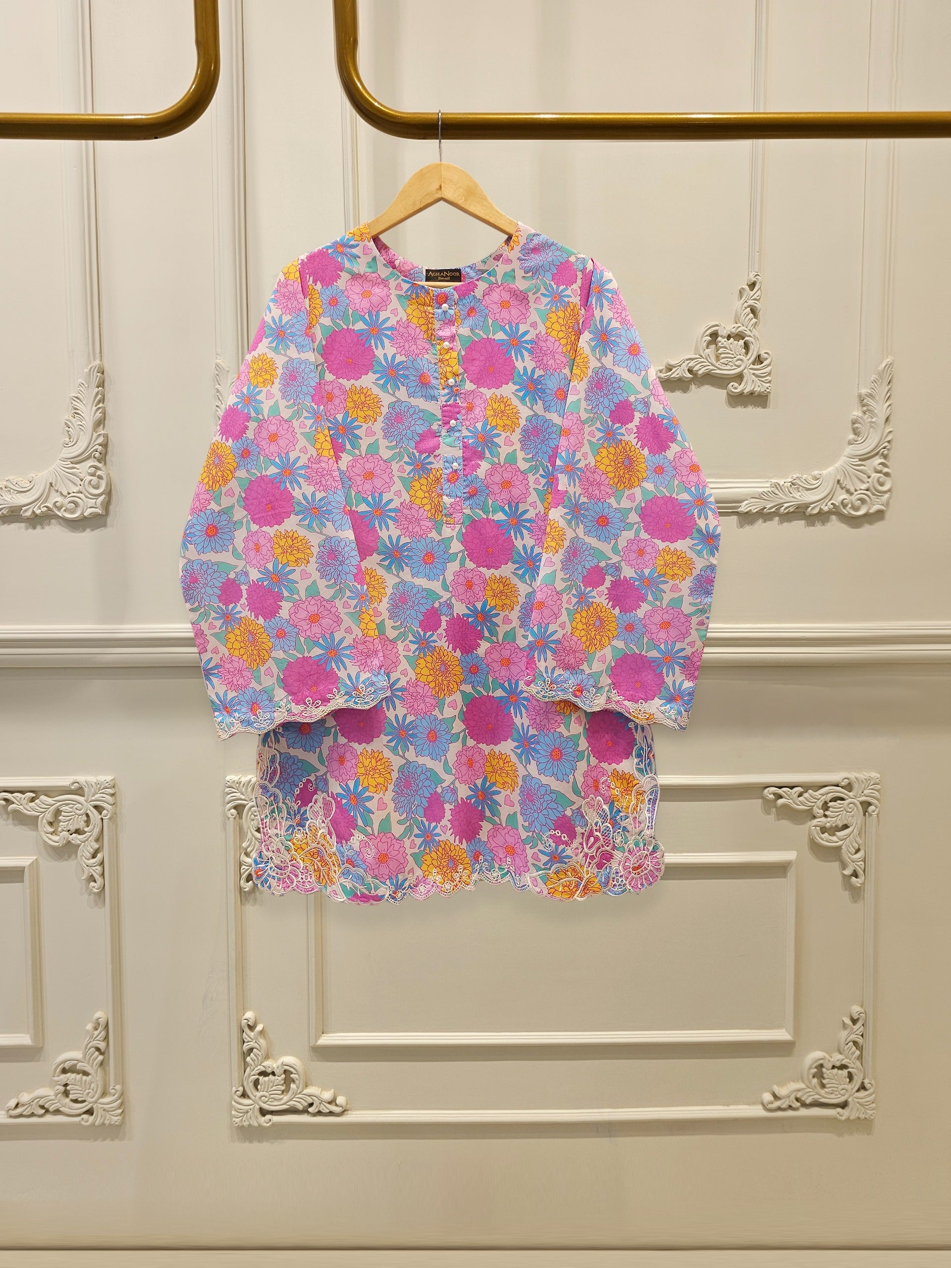 2 Piece - Digital Printed Embroidered Cambric Suit S112577