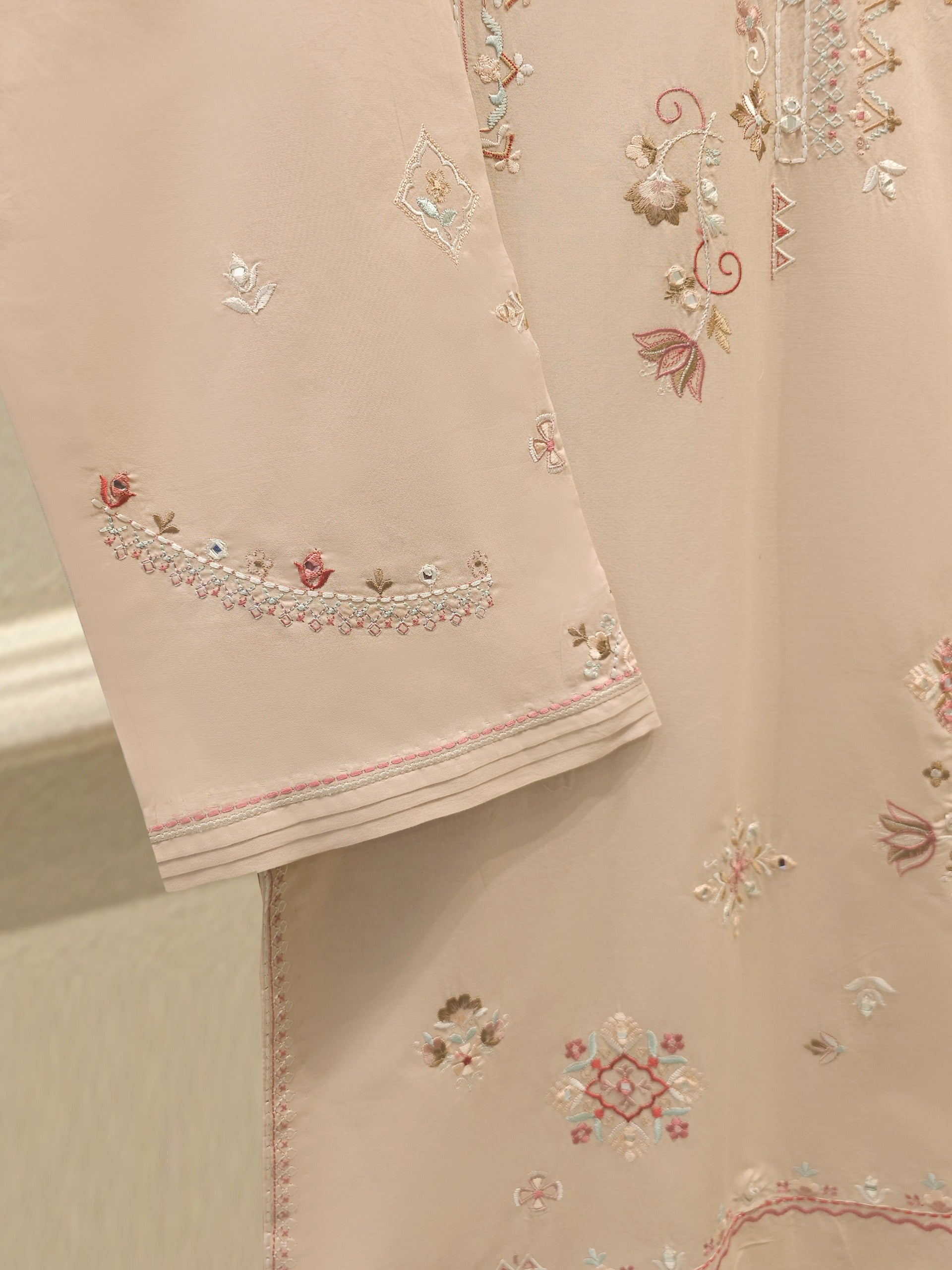 2 Piece - Embroidered Cambric Suit S112674