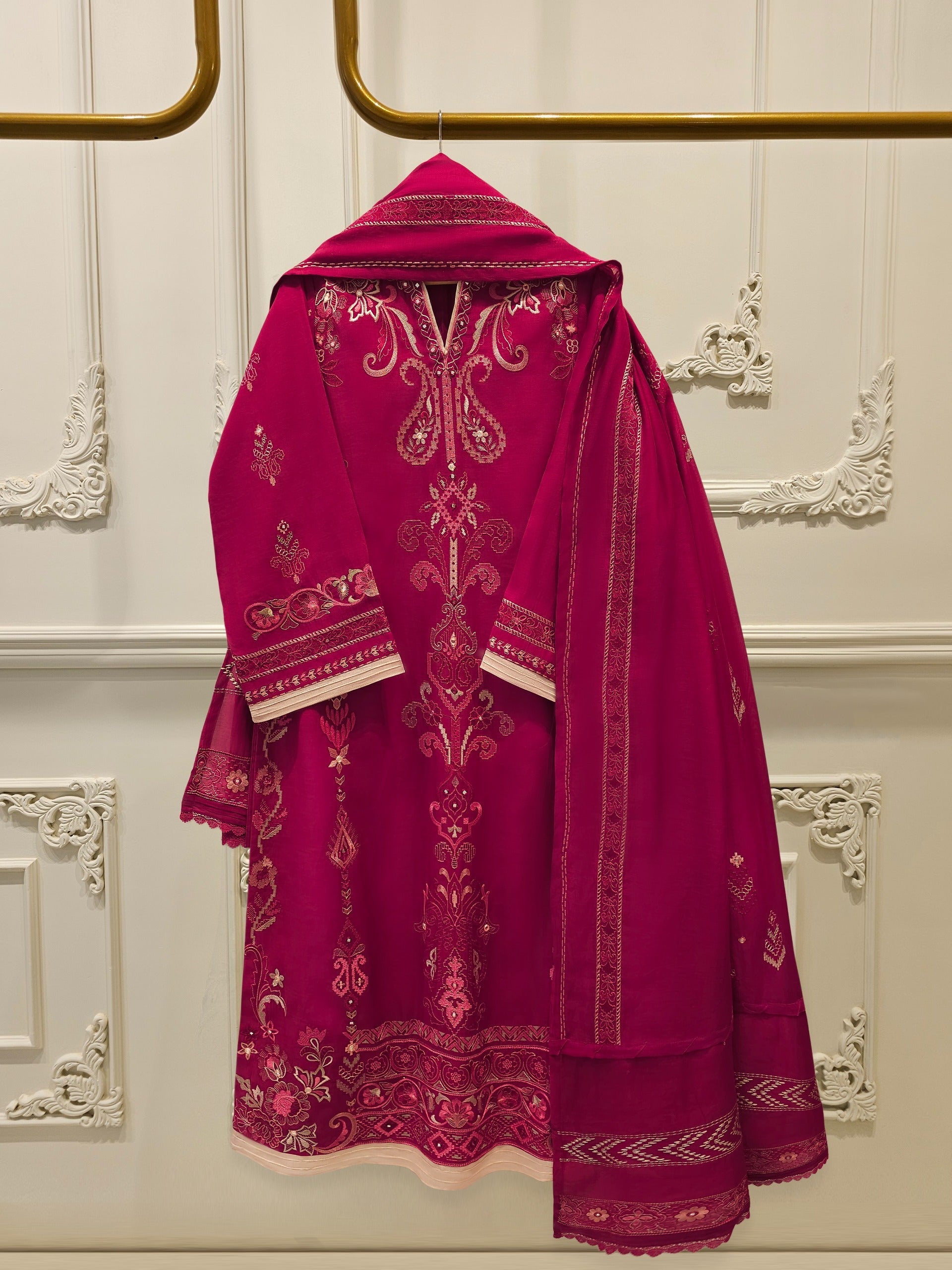 2 Piece - Embroidered Kora Cotton Suit S112683