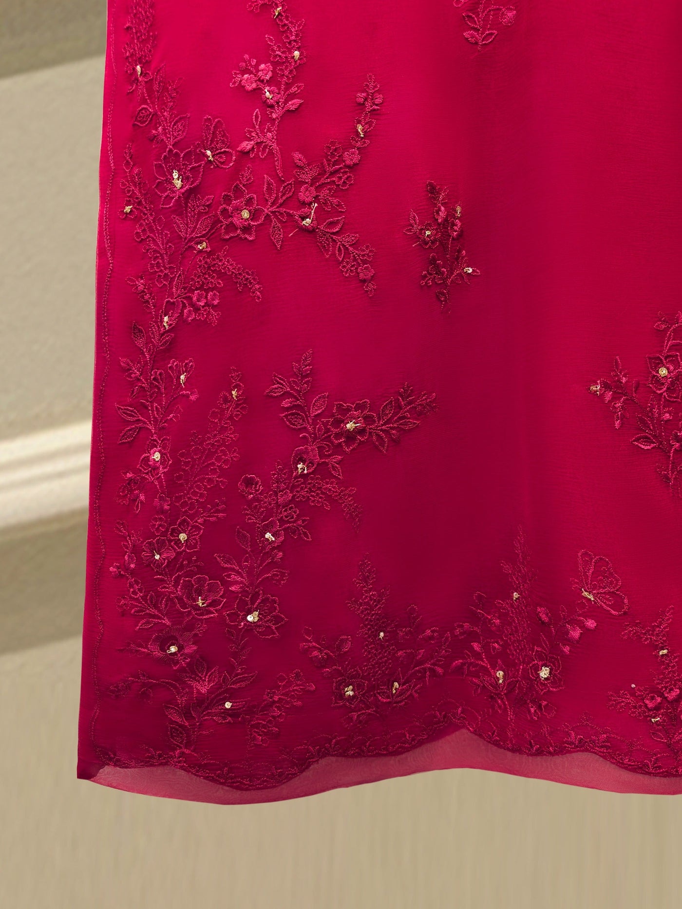 3 Piece - Pure Chiffon Embroidered Suit S112679