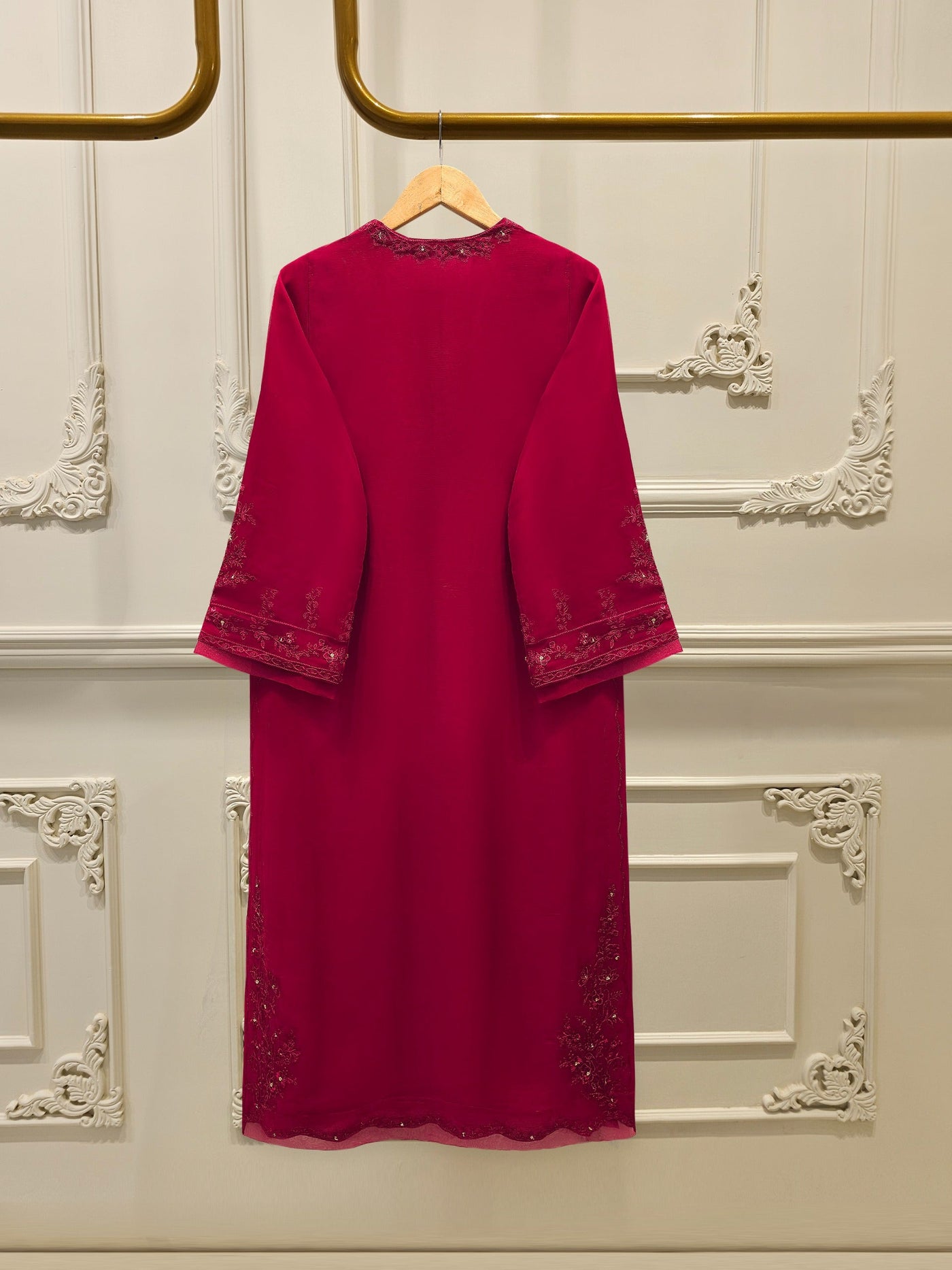 3 Piece - Pure Chiffon Embroidered Suit S112679