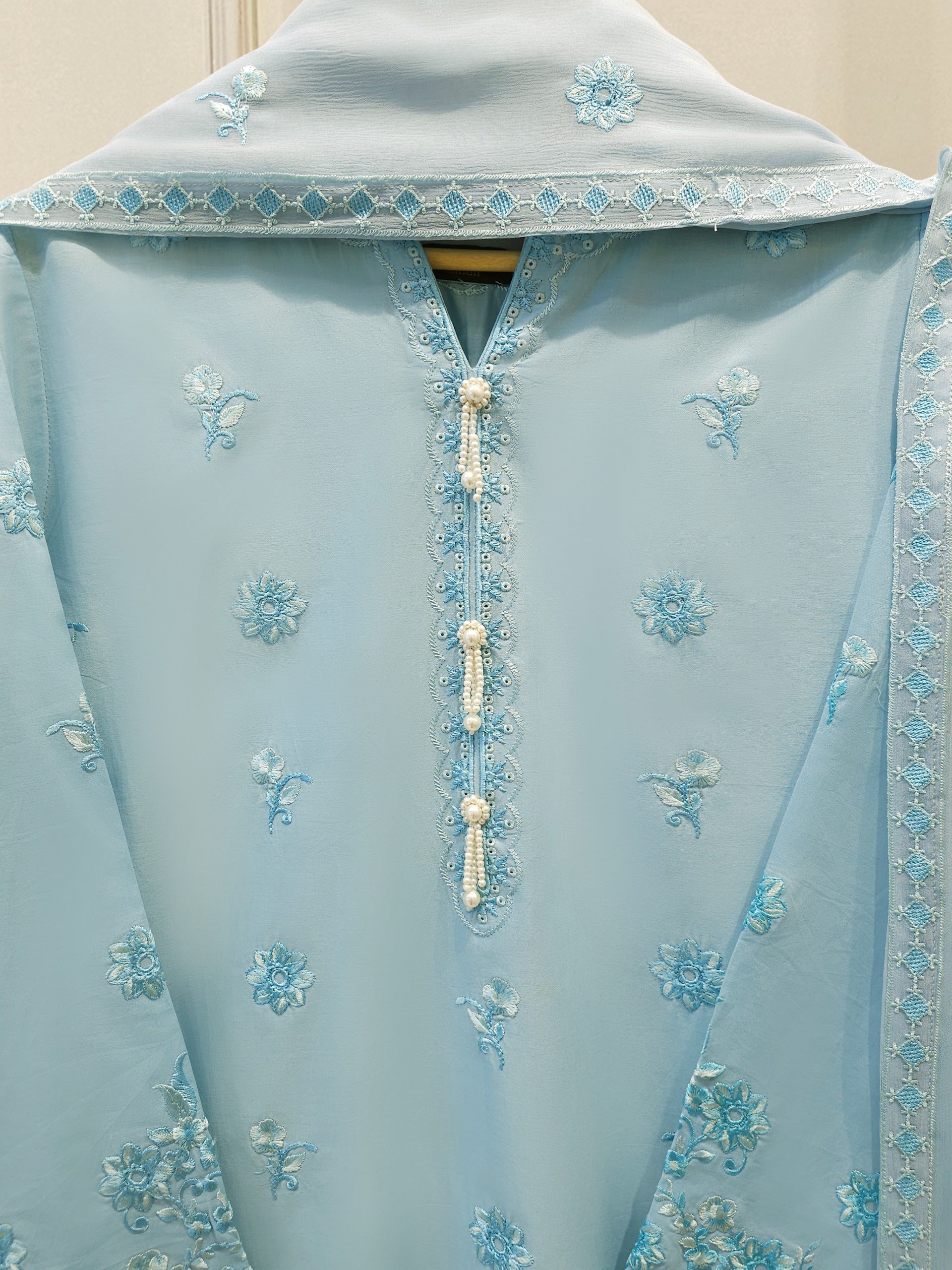 3 Piece - Embroidered Cambric Suit S112684