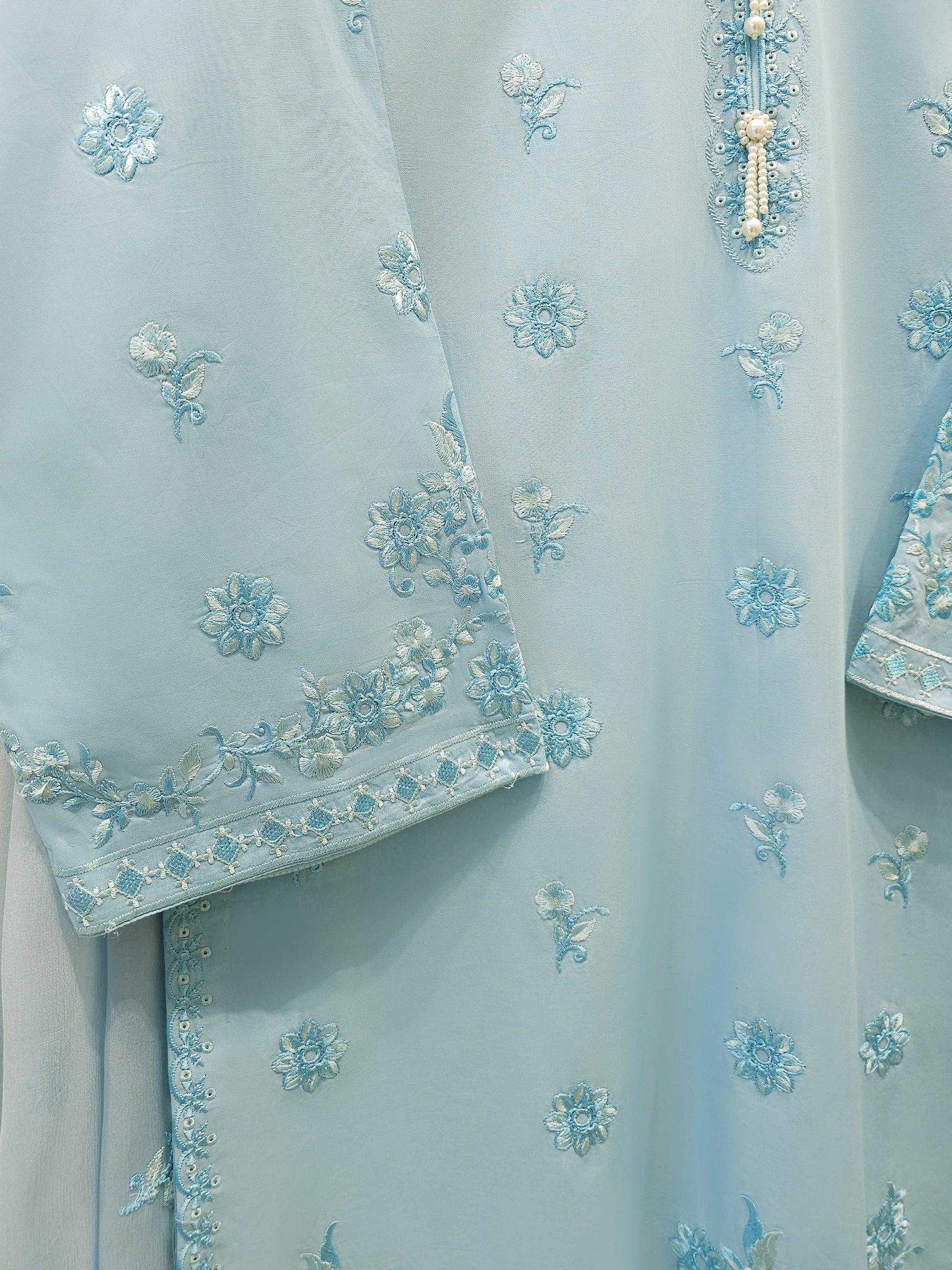 3 Piece - Embroidered Cambric Suit S112684