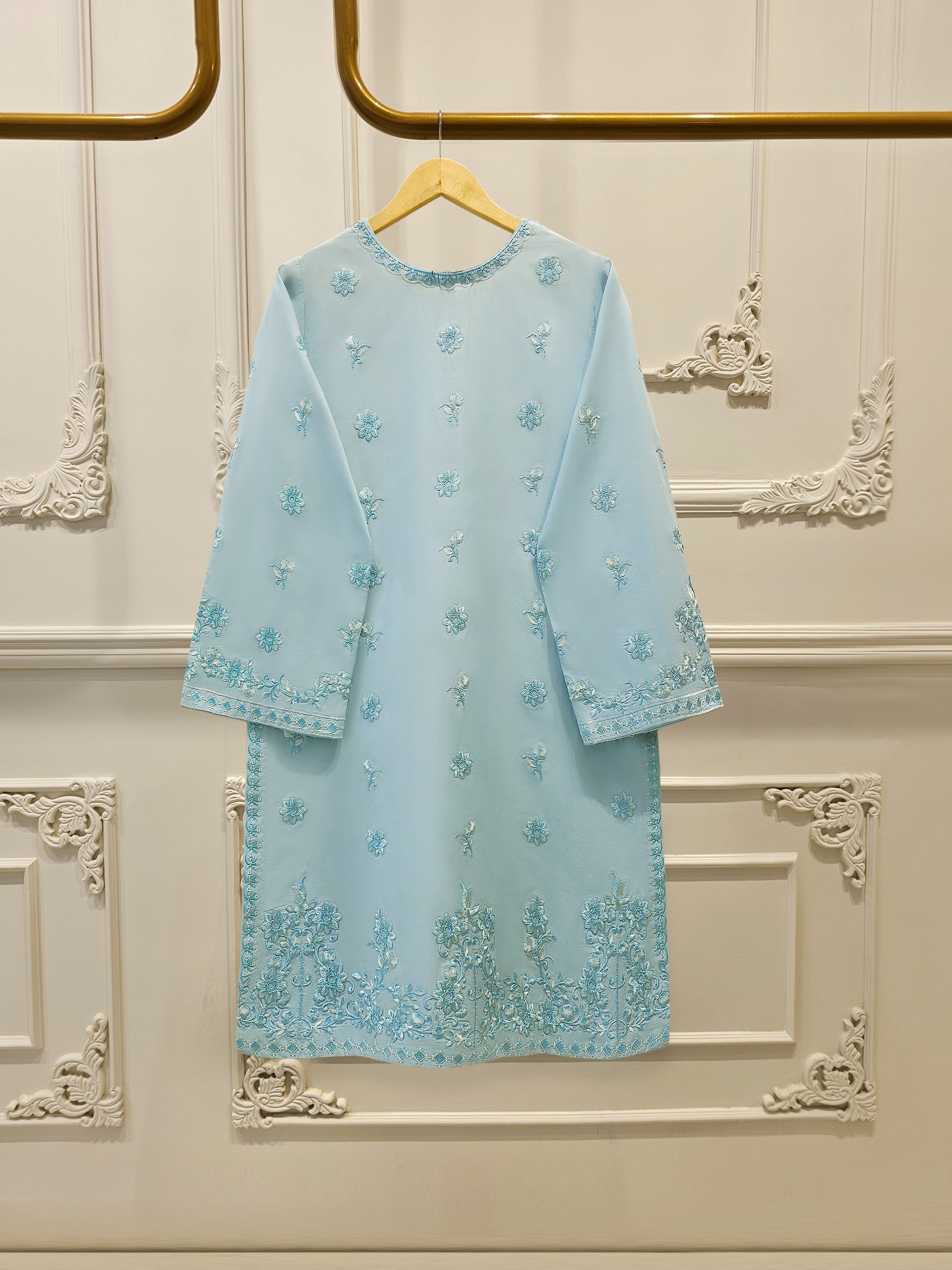 3 Piece - Embroidered Cambric Suit S112684