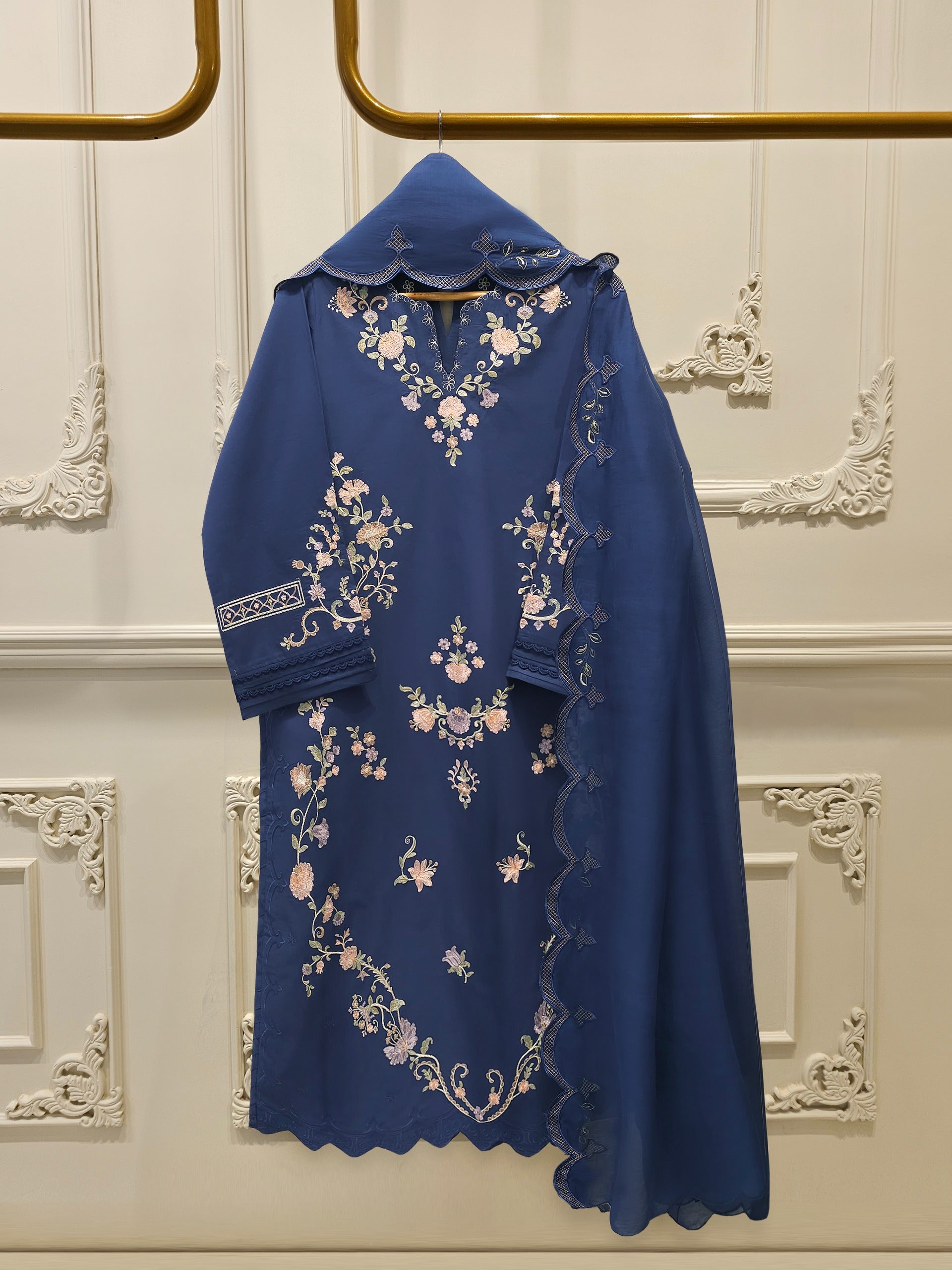 3 Piece - Embroidered Cambric Suit S112681