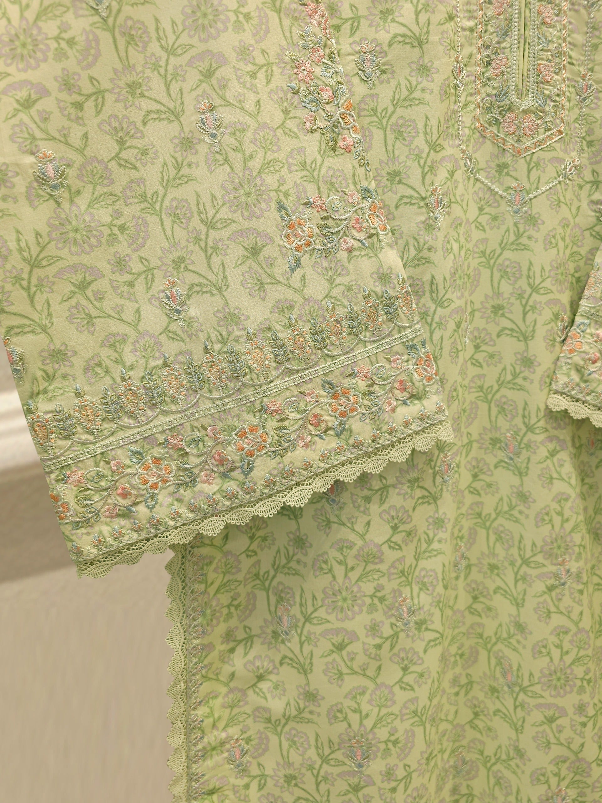 3 Piece - Embroidered Cambric Suit S112695