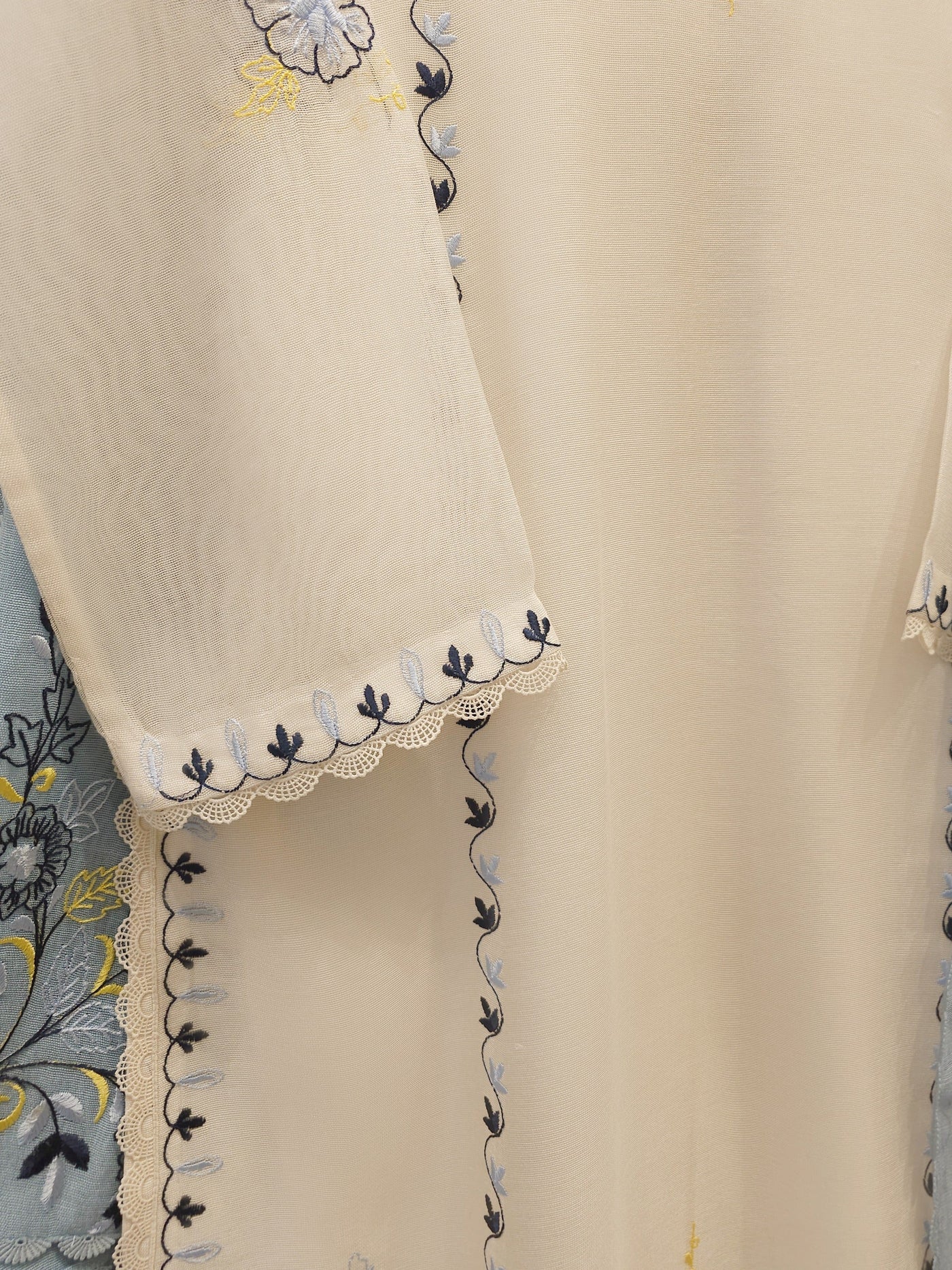 3 Piece - Pure Embroidered Cotton Net Suit S112778