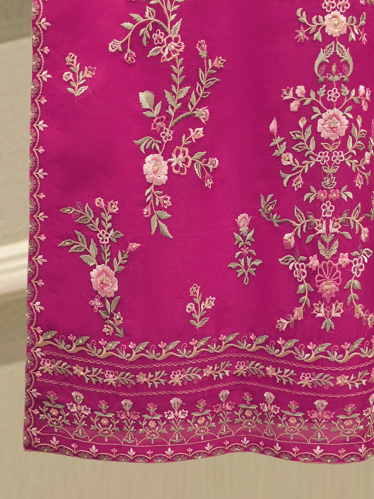 2 Piece - Pure Organza Embroidered Suit S112809