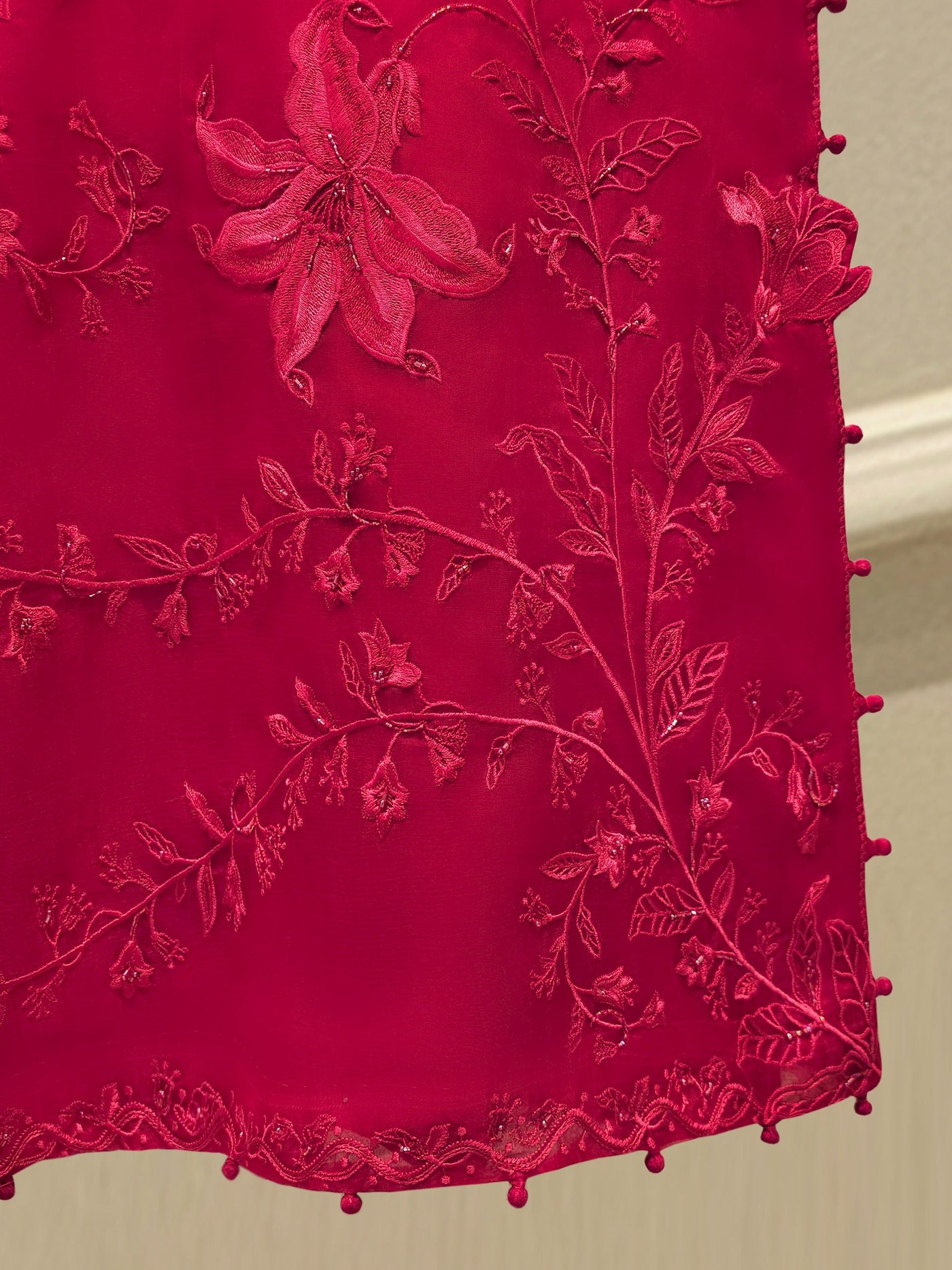 2 Piece - Pure Organza Embroidered Suit S112839