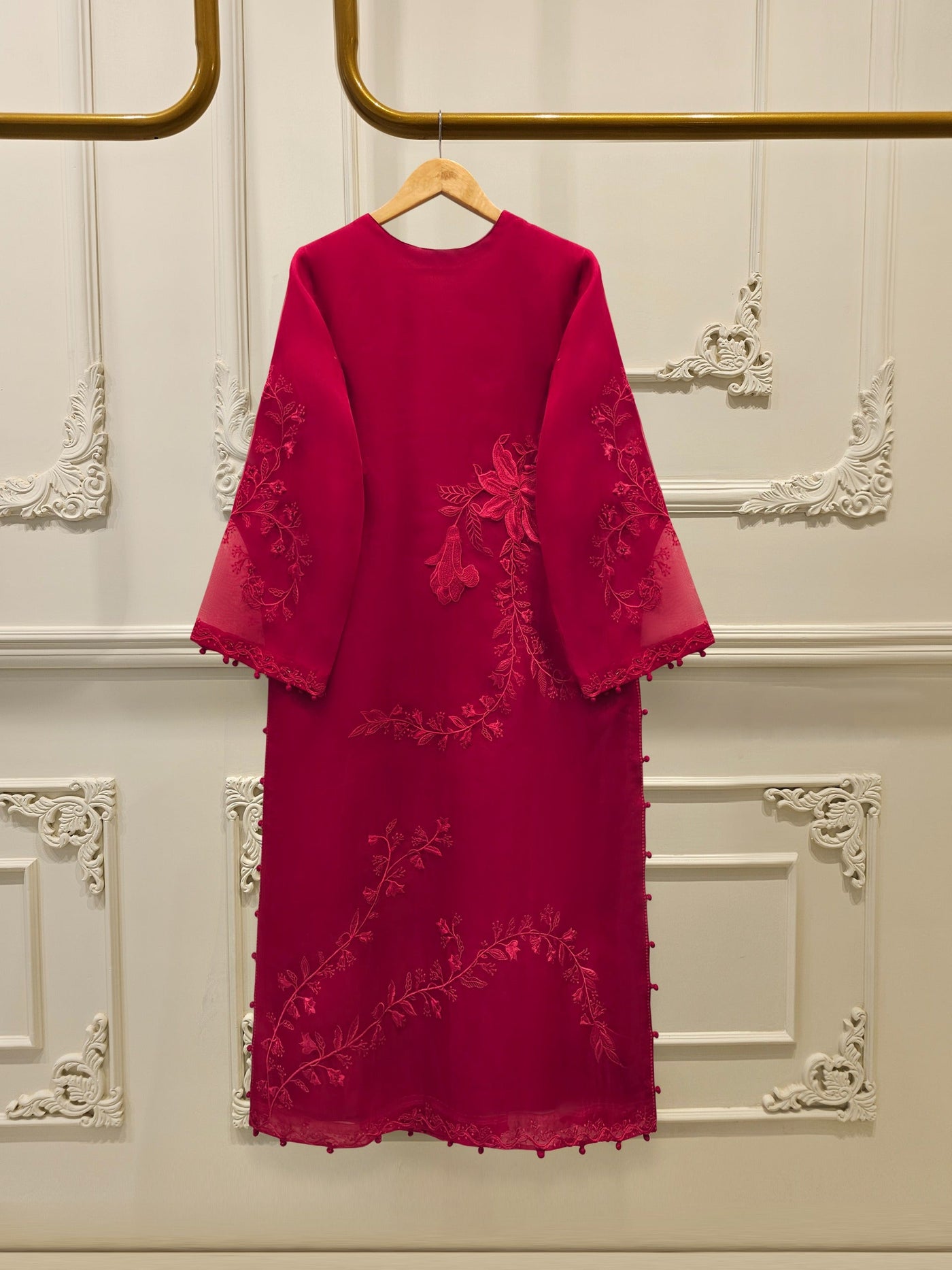 2 Piece - Pure Organza Embroidered Suit S112839