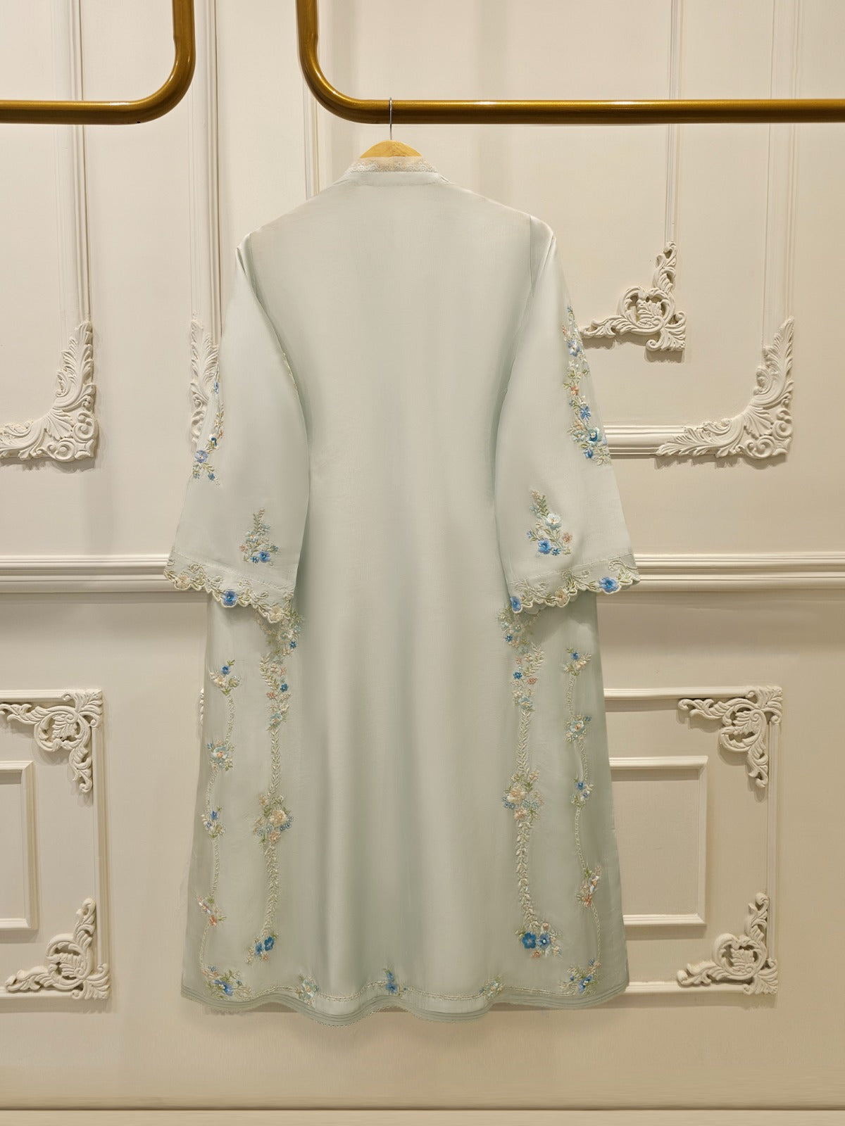 Pure Embroidered Sheesha Silk Shirt S112890