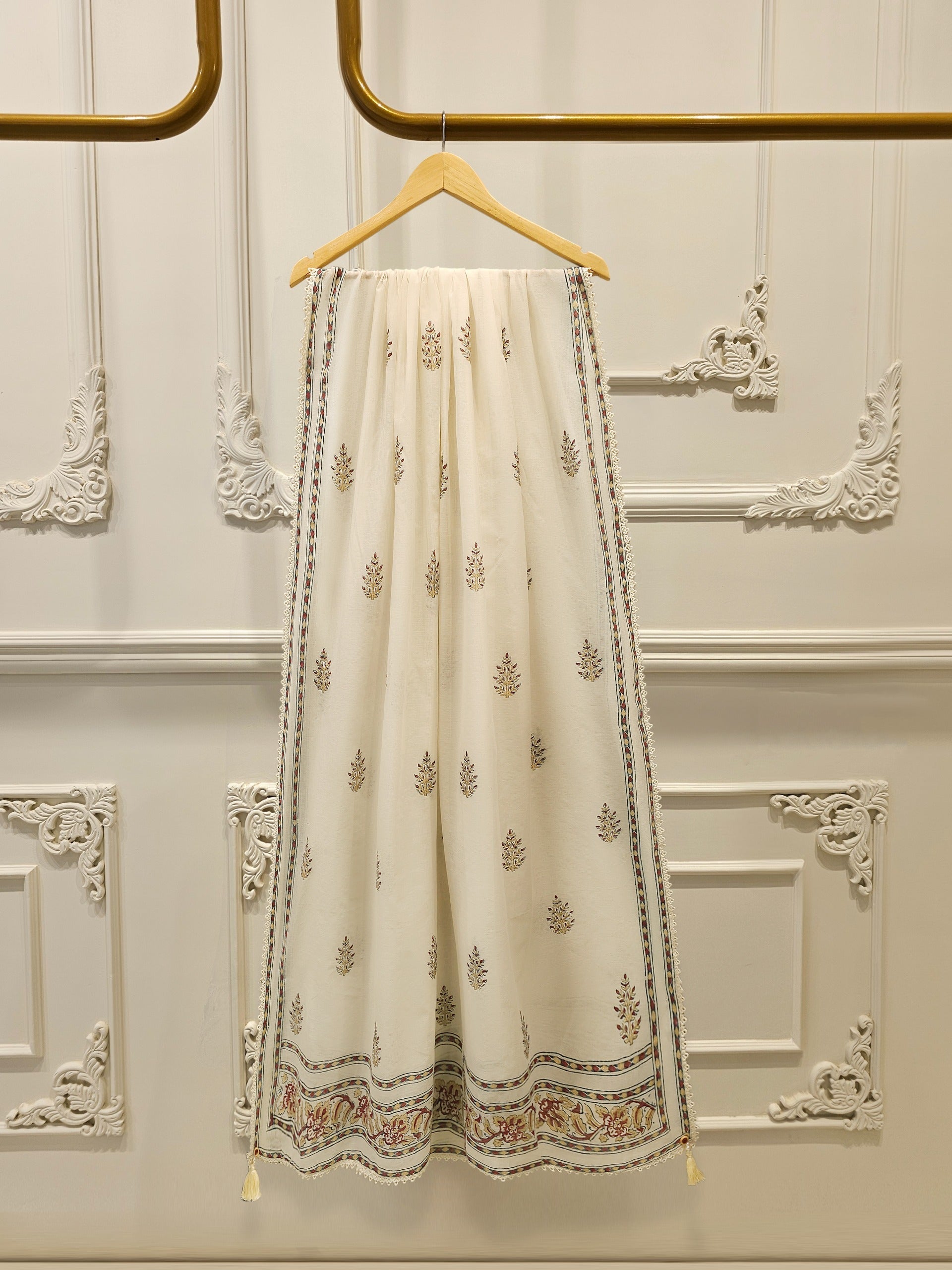 3 Piece - Hand Block Printed Kora Cotton Suit  S112922