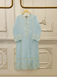 2 Piece - Pure Embroidered Cotton Net Suit S112935