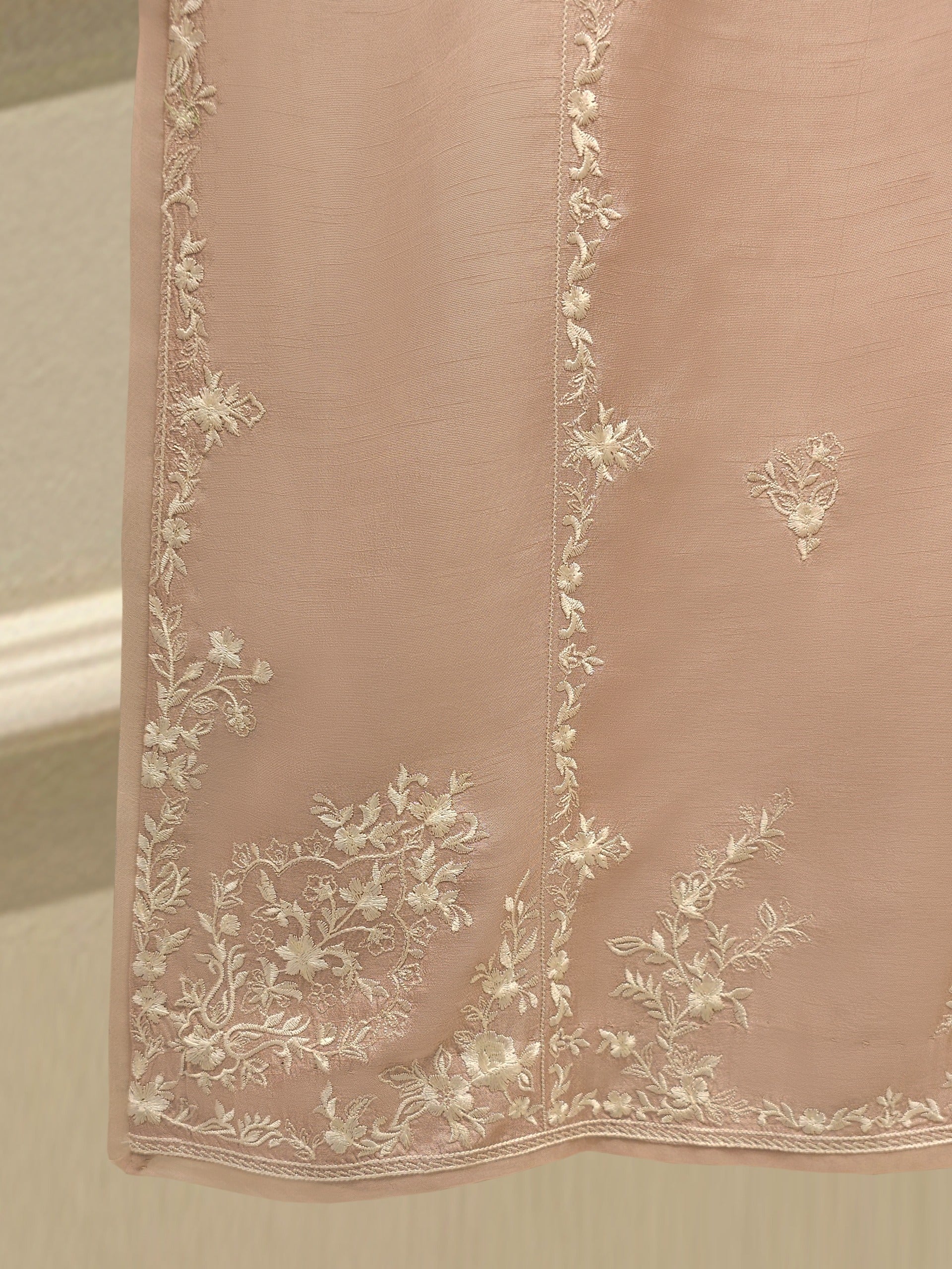 2 Piece- Pure Korean Silk Embroidered Suit S112951