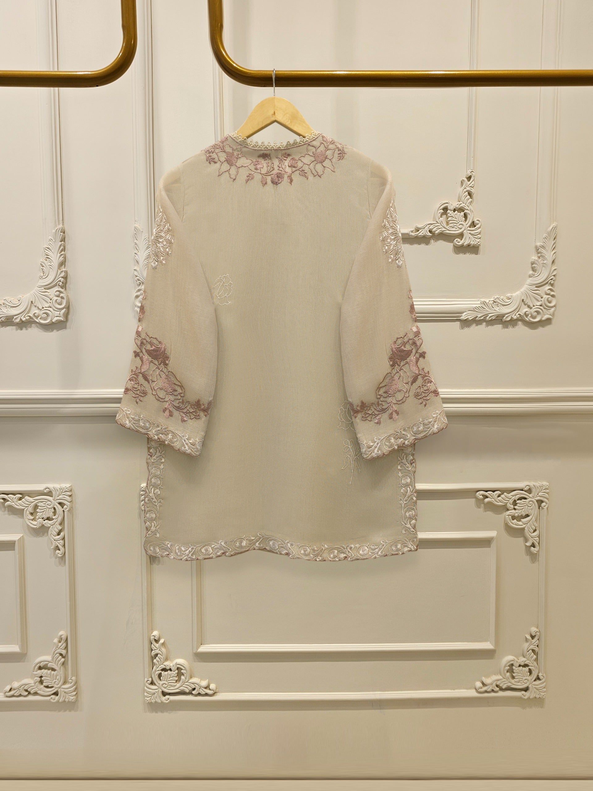 3 Piece - Pure Embroidered Cotton Net Suit S112963