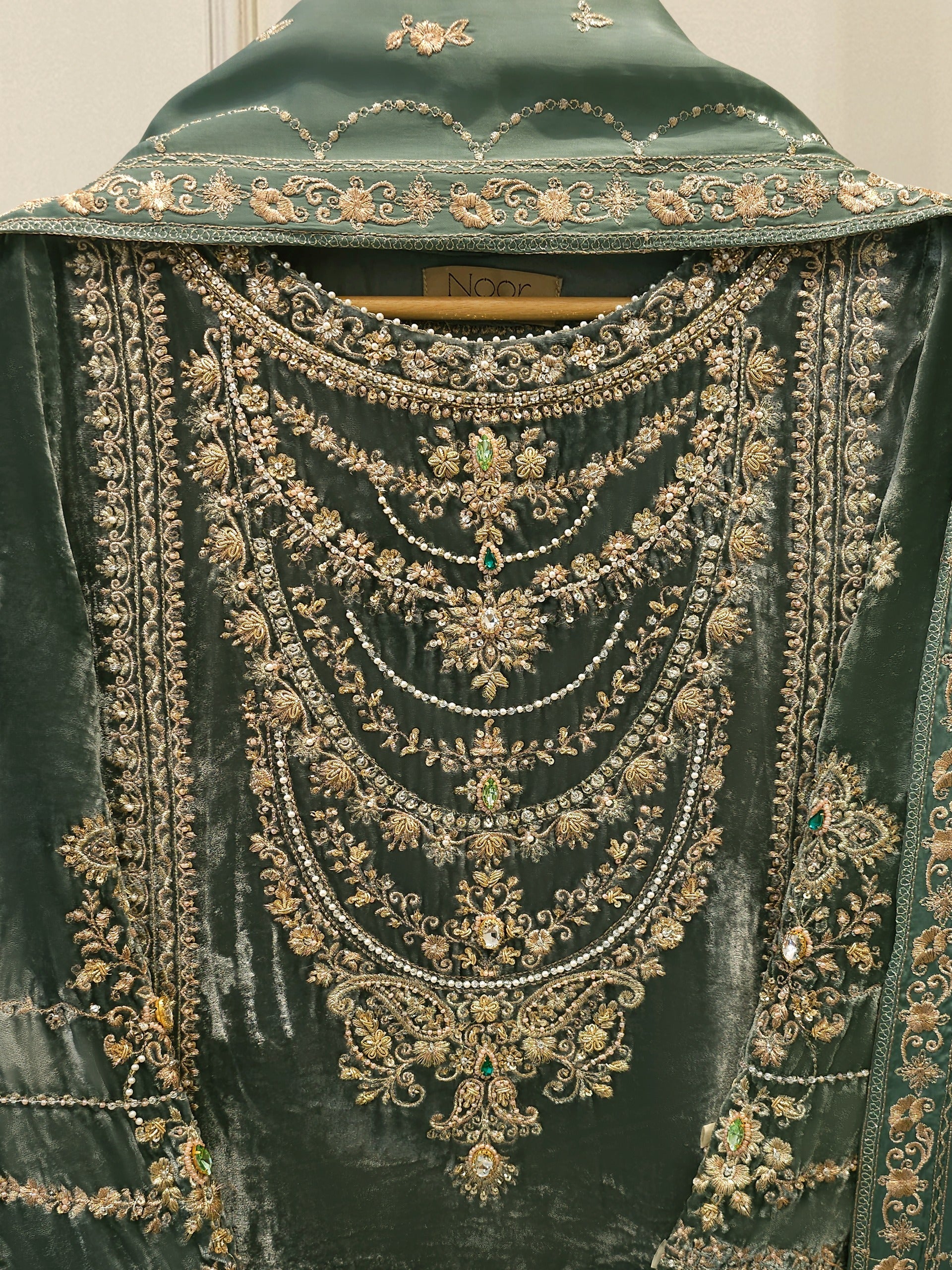 3 Piece - Embroidered Velvet Suit WS00220