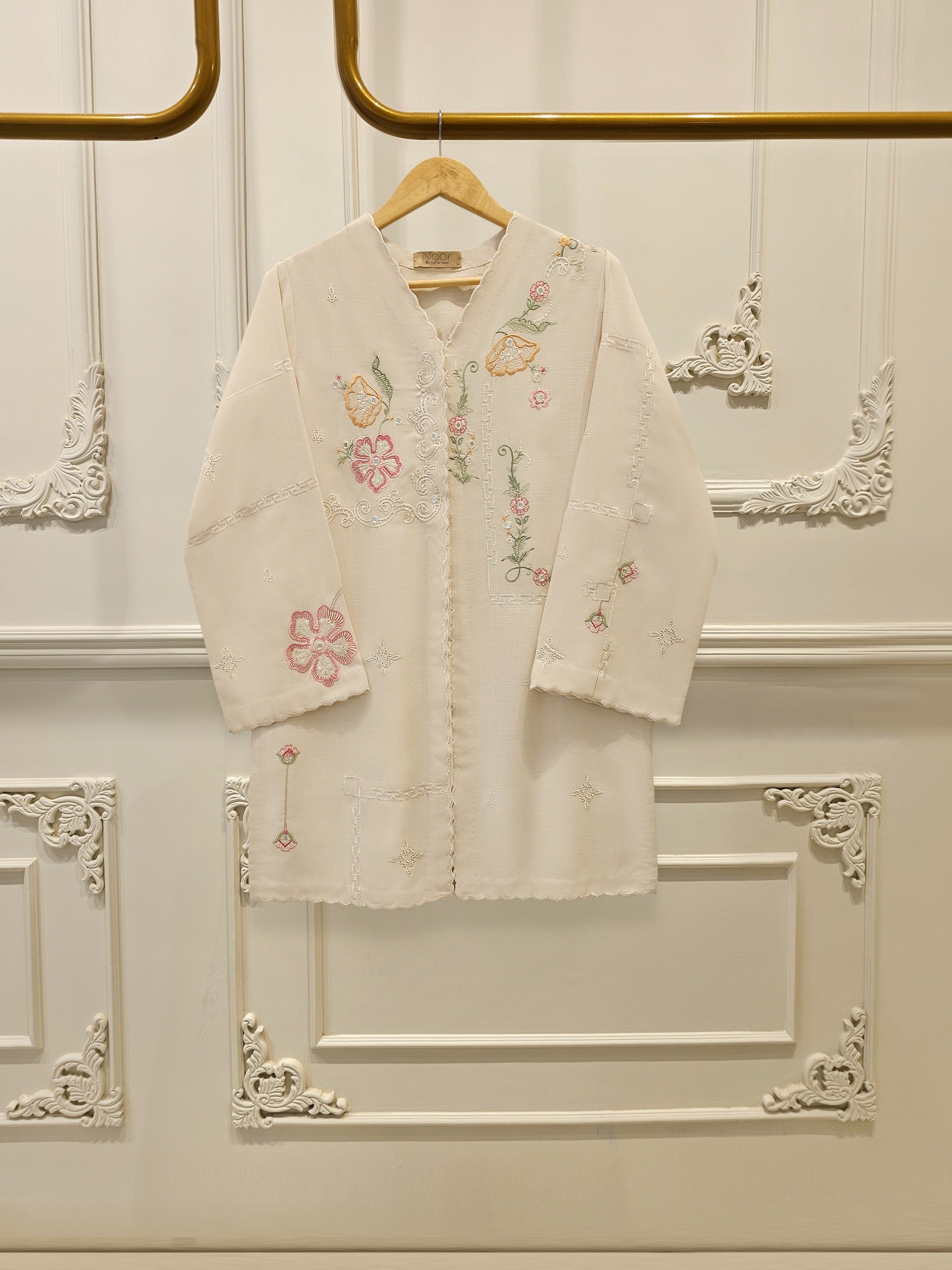 2 Piece - Embroidered Linen Suit WS00219